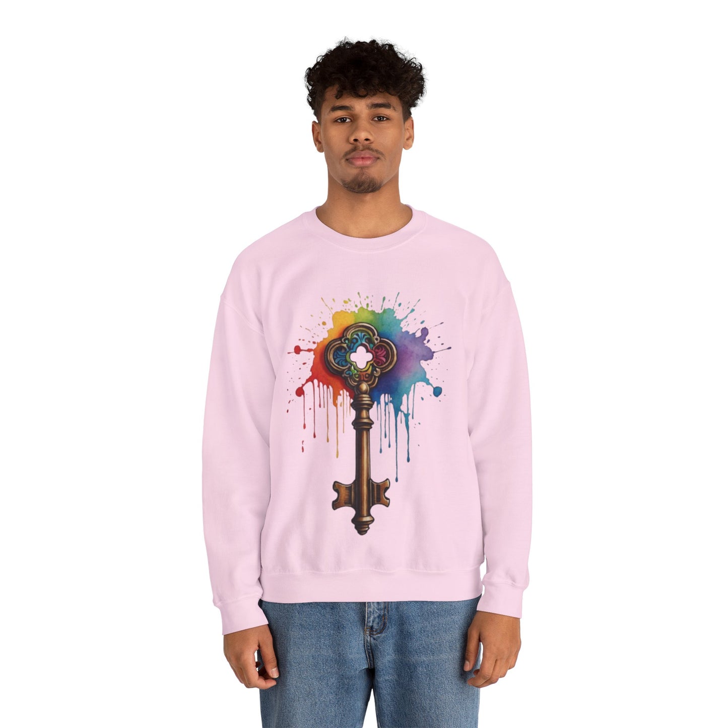 Colourful Messy Skeleton Key - Unisex Crewneck Sweatshirt