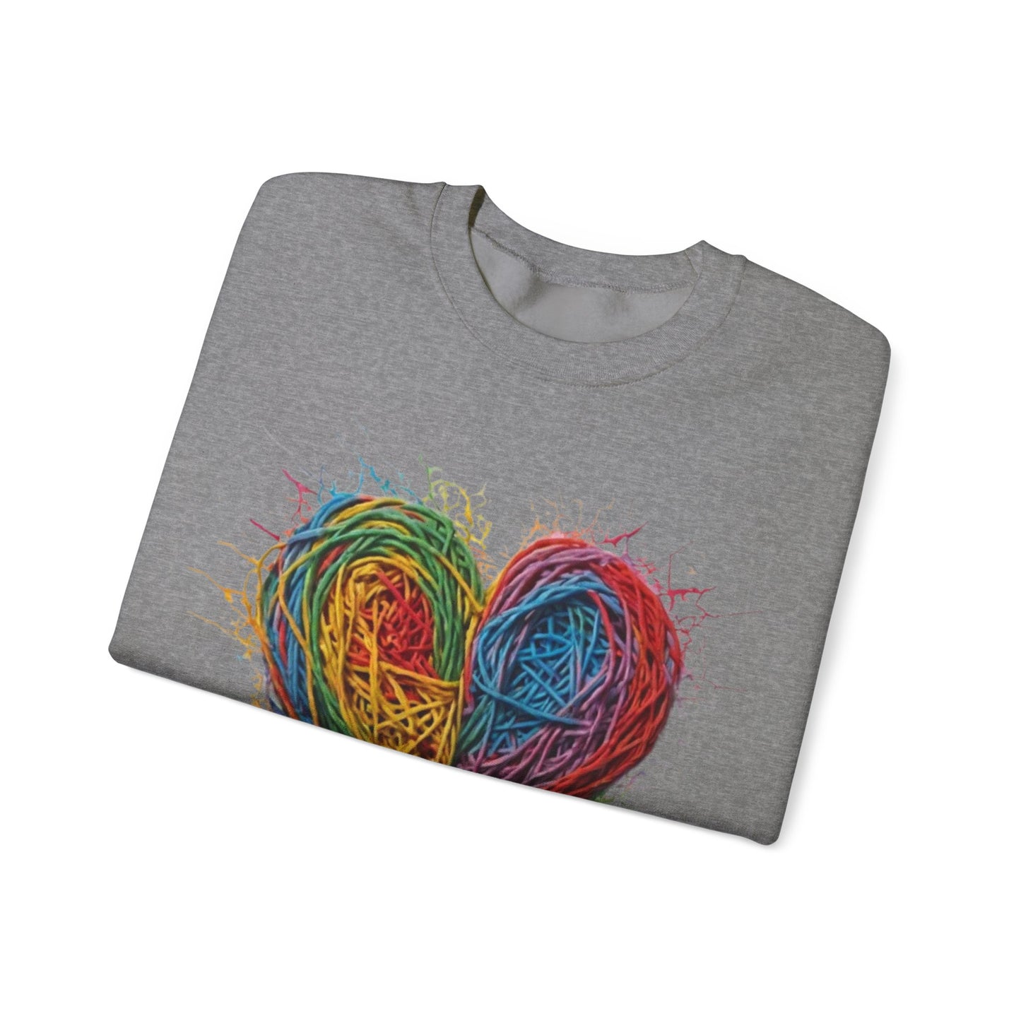 Multicoloured Scoubidou Love Heart - Unisex Crewneck Sweatshirt