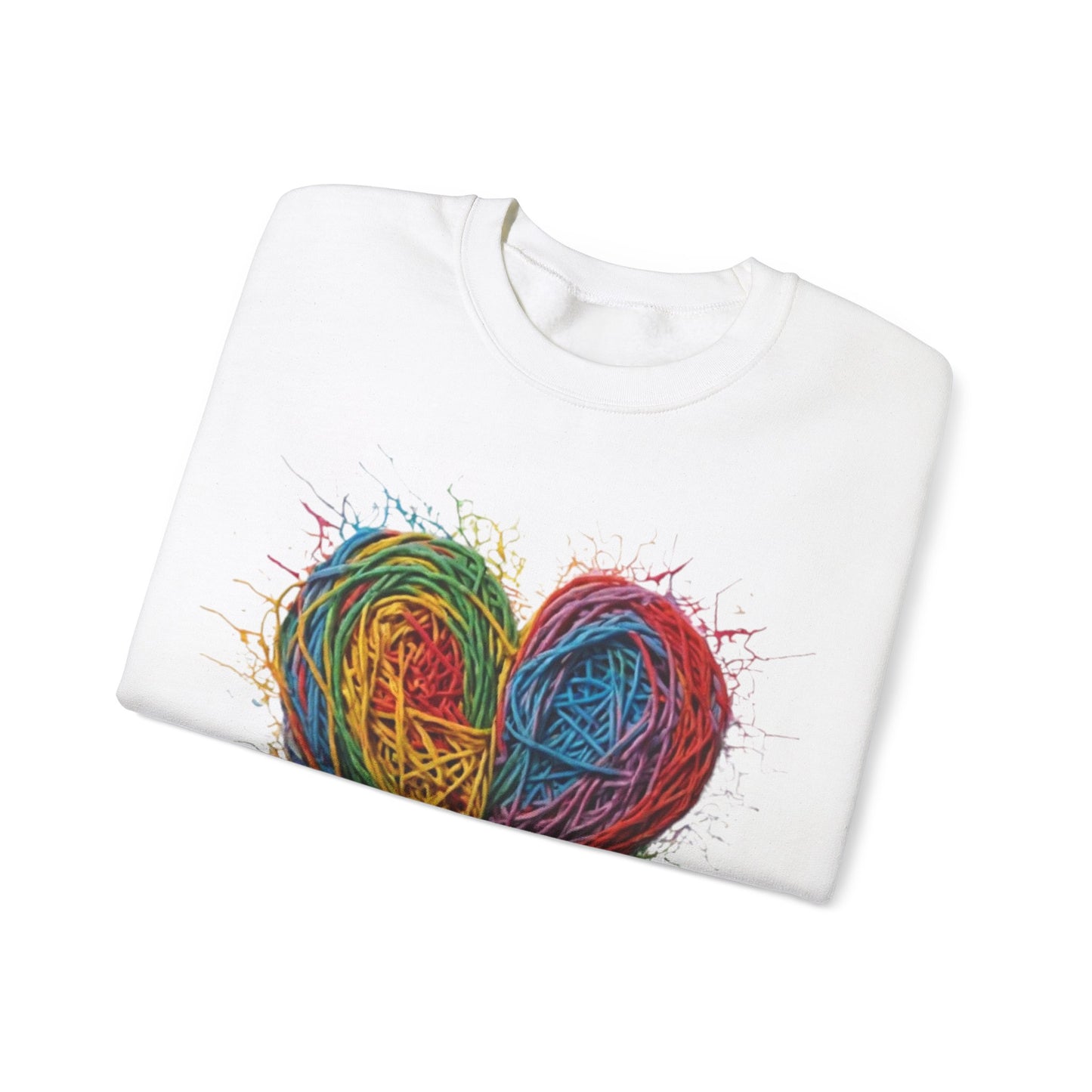 Multicoloured Scoubidou Love Heart - Unisex Crewneck Sweatshirt