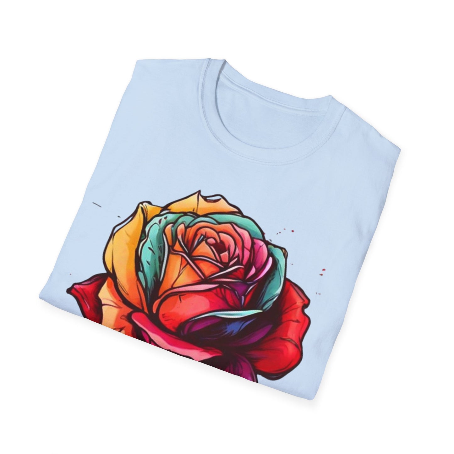 Large Colourful Rose - Unisex T-Shirt