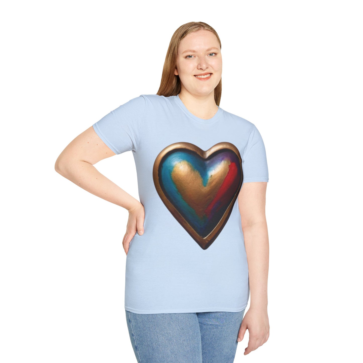 Bronze Colourful Love Heart - Unisex T-Shirt