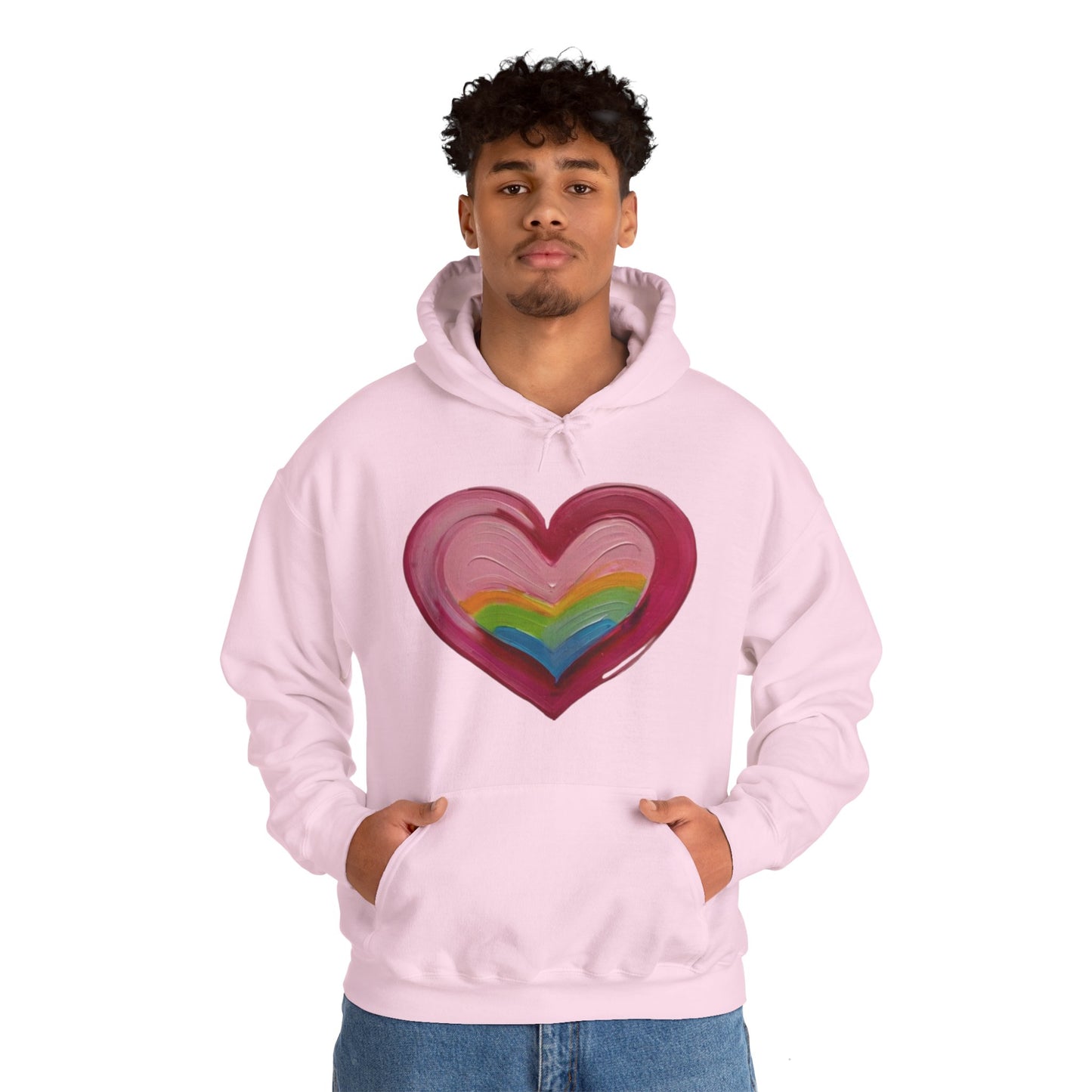 Pink Painted Love Heart - Unisex Hooded Sweatshirt