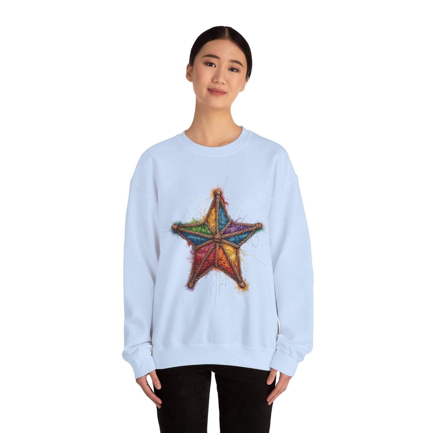 Multicoloured Star Rope Pattern - Unisex Crewneck Sweatshirt