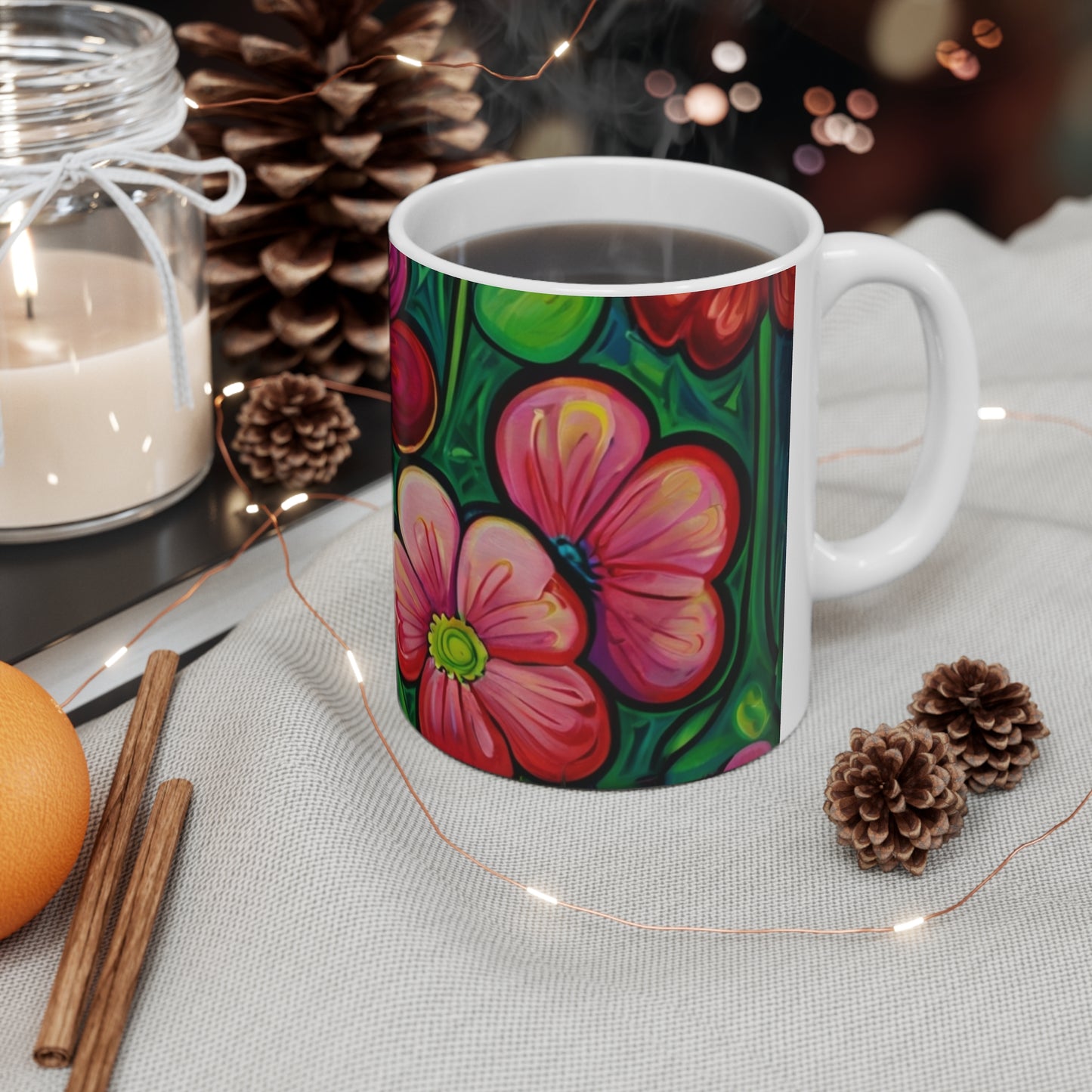 Colourful Clovers Mug - Ceramic Coffee Mug 11oz