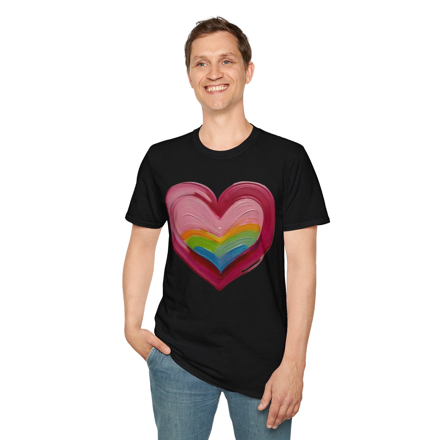 Pink Painted Love Heart - Unisex T-Shirt