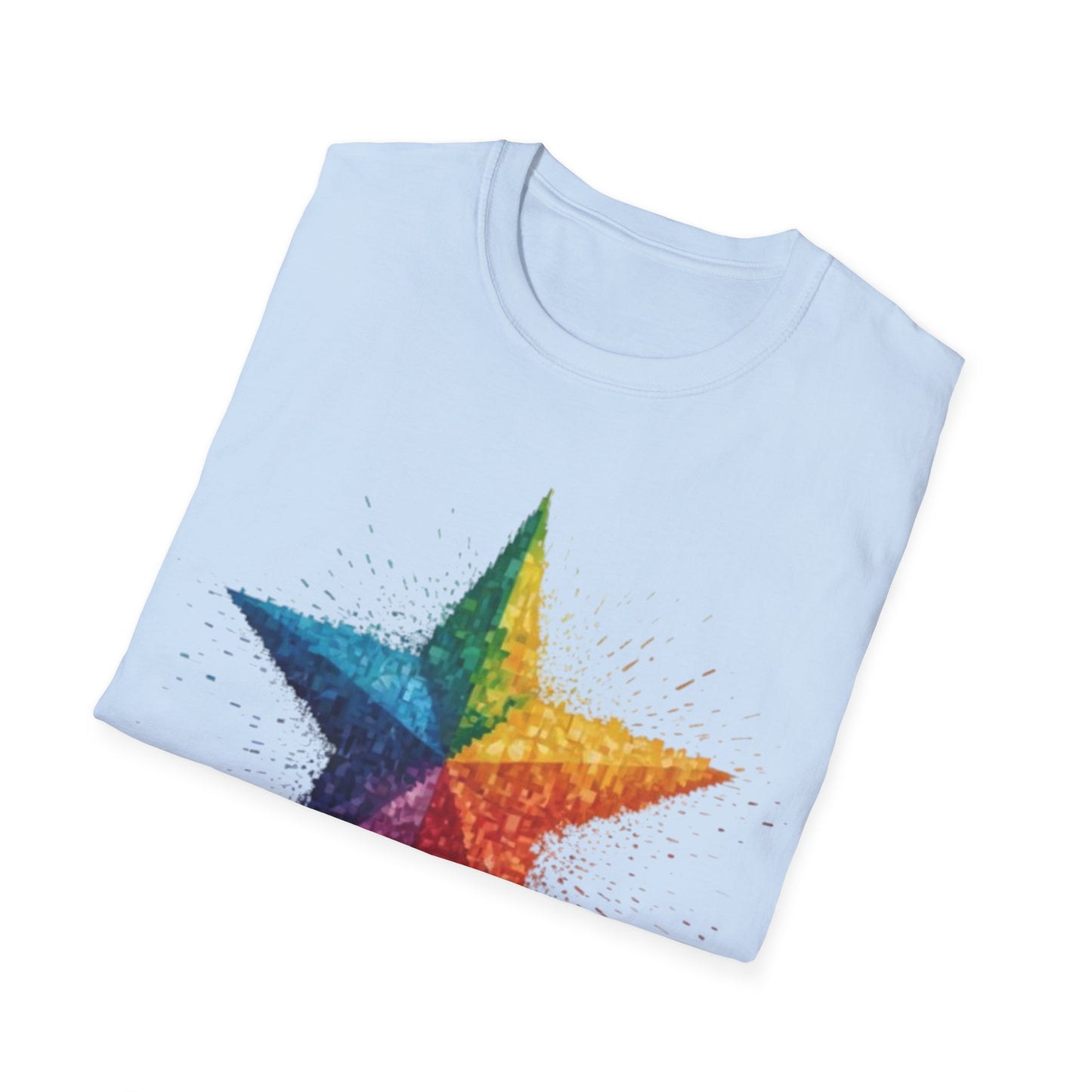 Multicoloured Pixelated Star - Unisex T-Shirt