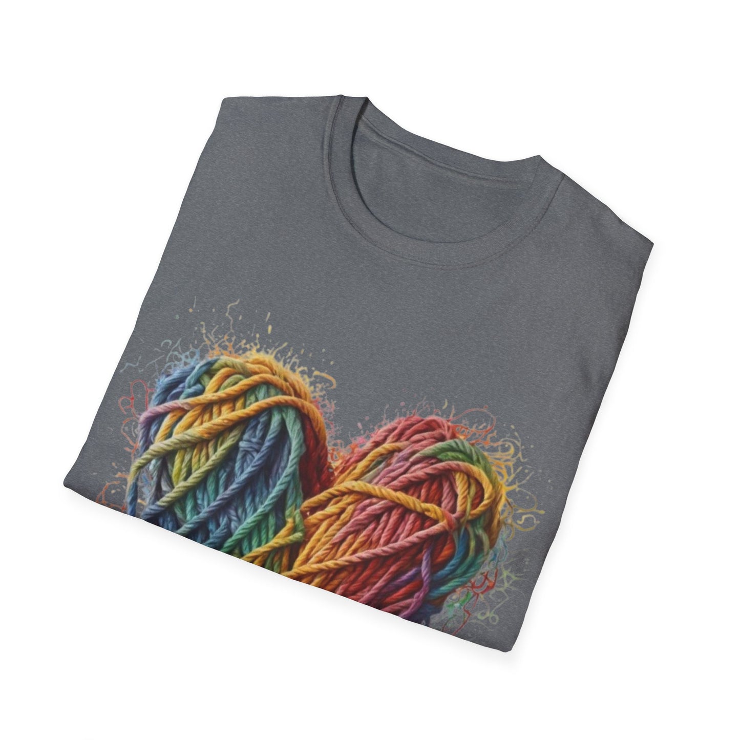 Multicoloured Ropes Love Heart - Unisex T-Shirt