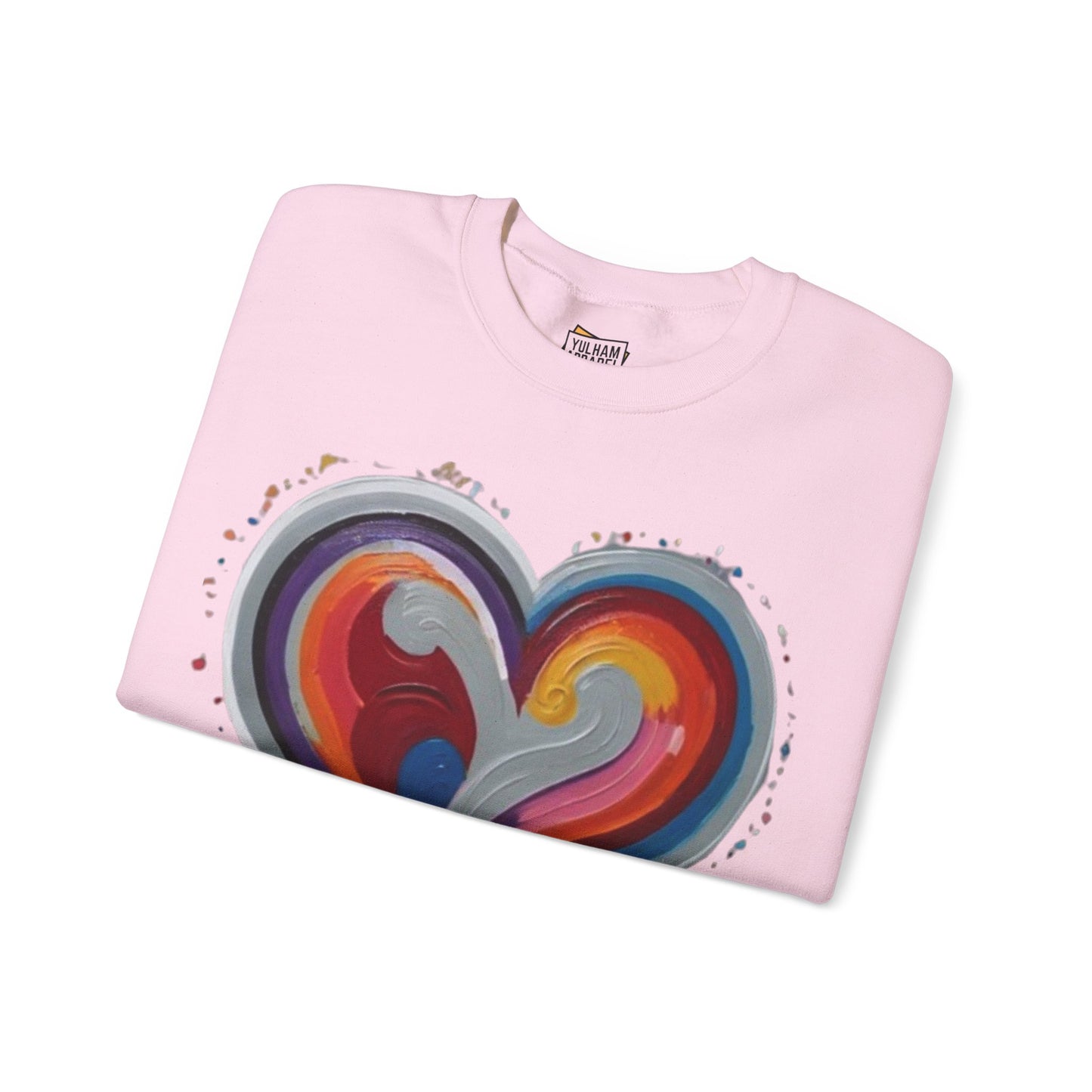 Colourful Grey Love Heart - Unisex Crewneck Sweatshirt