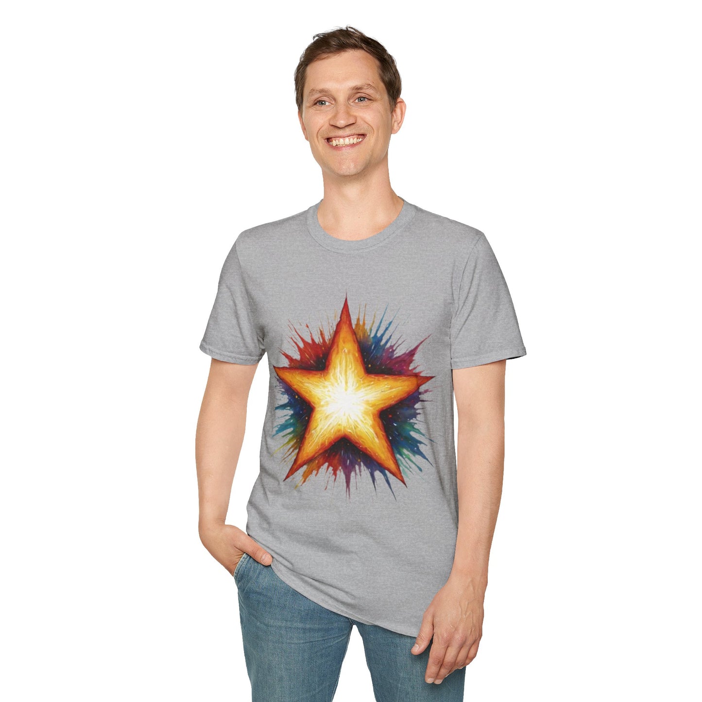 Burning Golden Star - Unisex T-Shirt