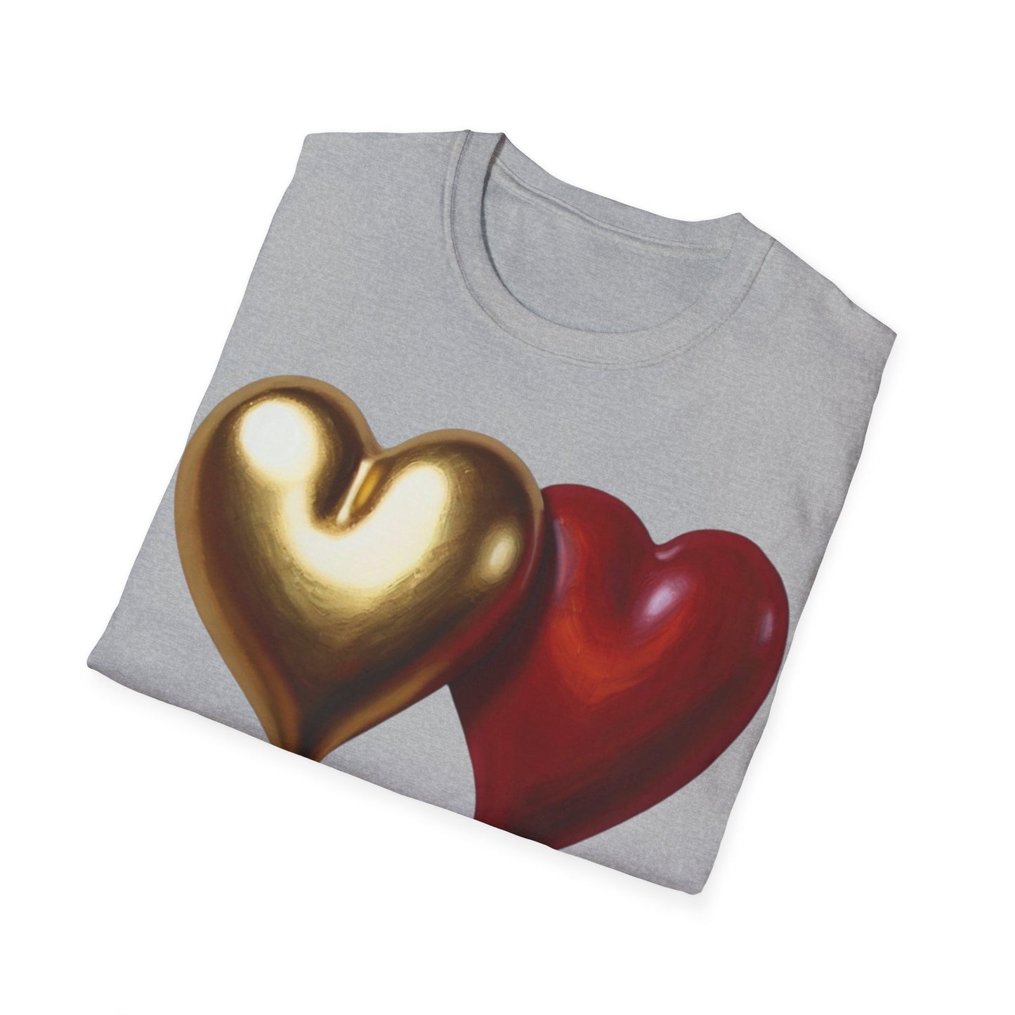 Gold And Red Love Heart - Unisex T-Shirt