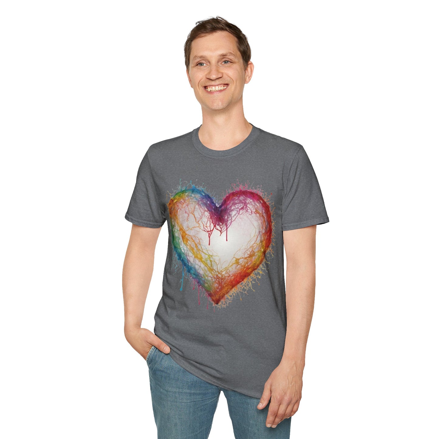 Transparent Colourful Love Heart - Unisex T-Shirt