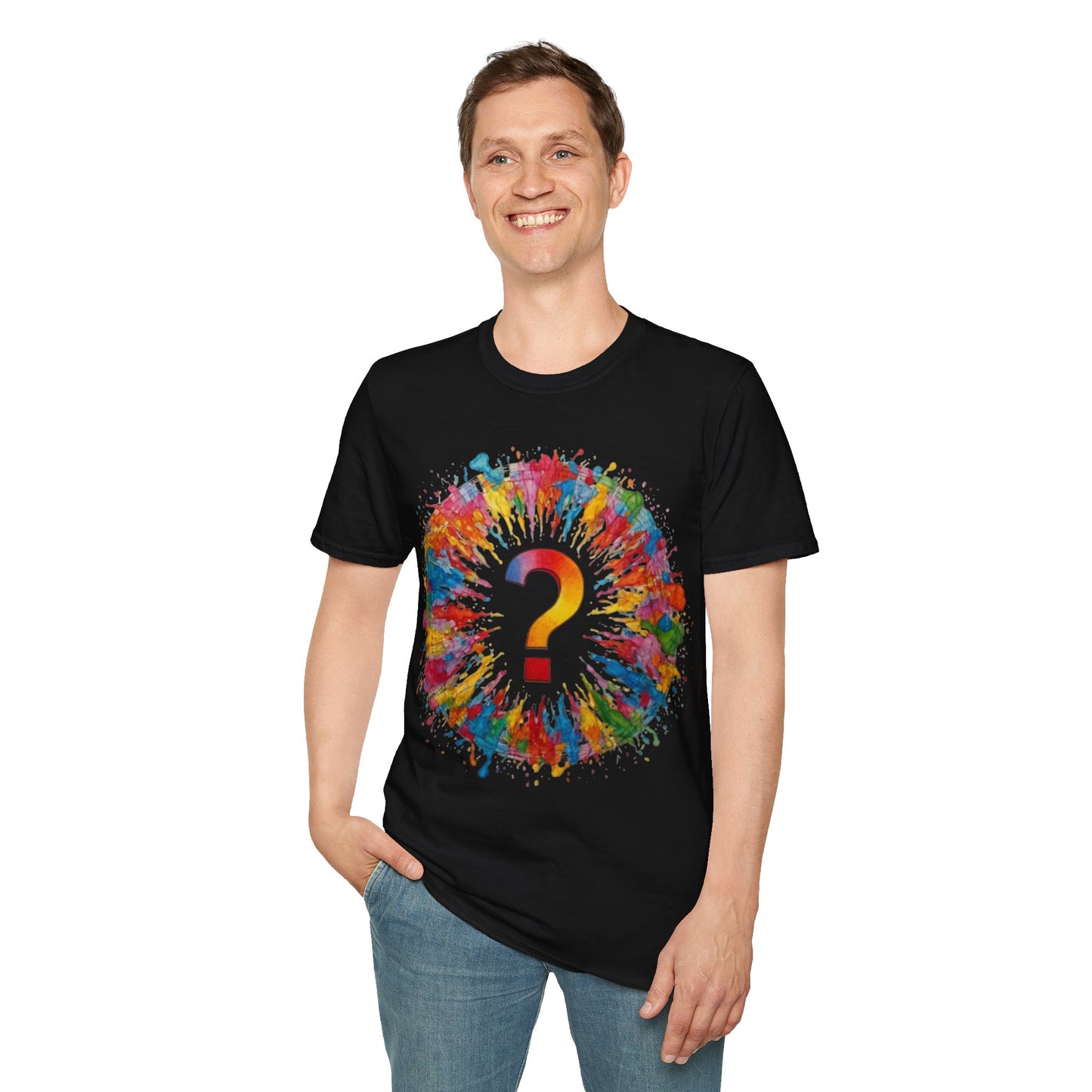 Colourful Messy Question Mark - Unisex T-Shirt