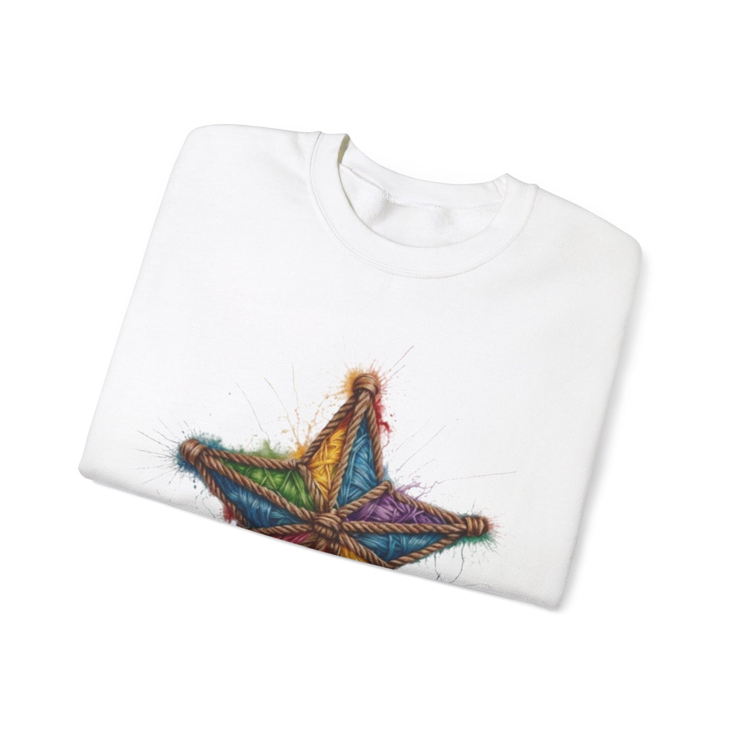 Multicoloured Star Rope Pattern - Unisex Crewneck Sweatshirt