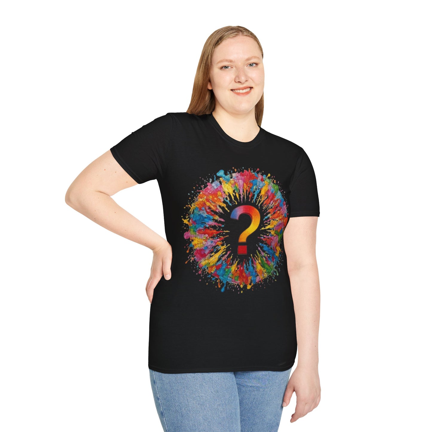 Colourful Messy Question Mark - Unisex T-Shirt