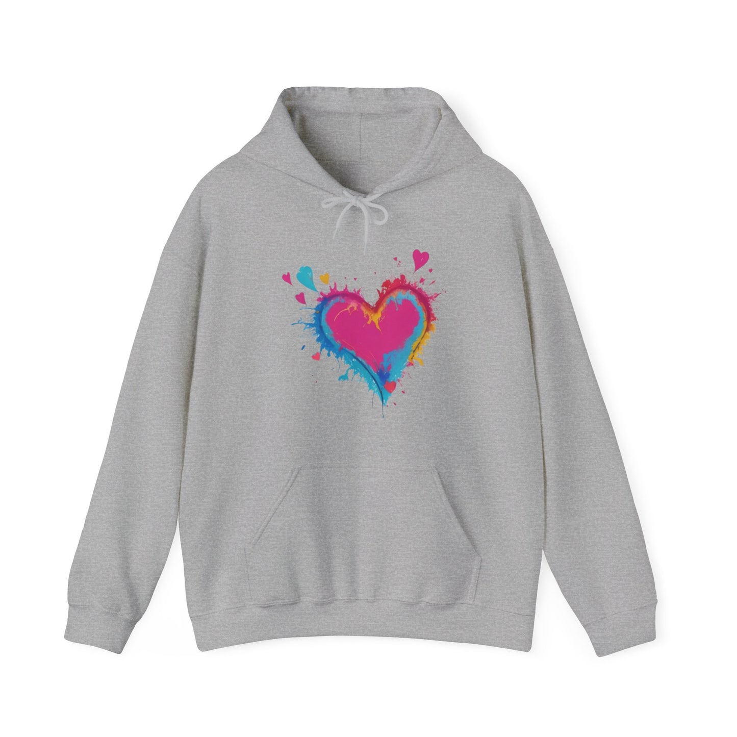 Colourful Love Heart - Unisex Hooded Sweatshirt