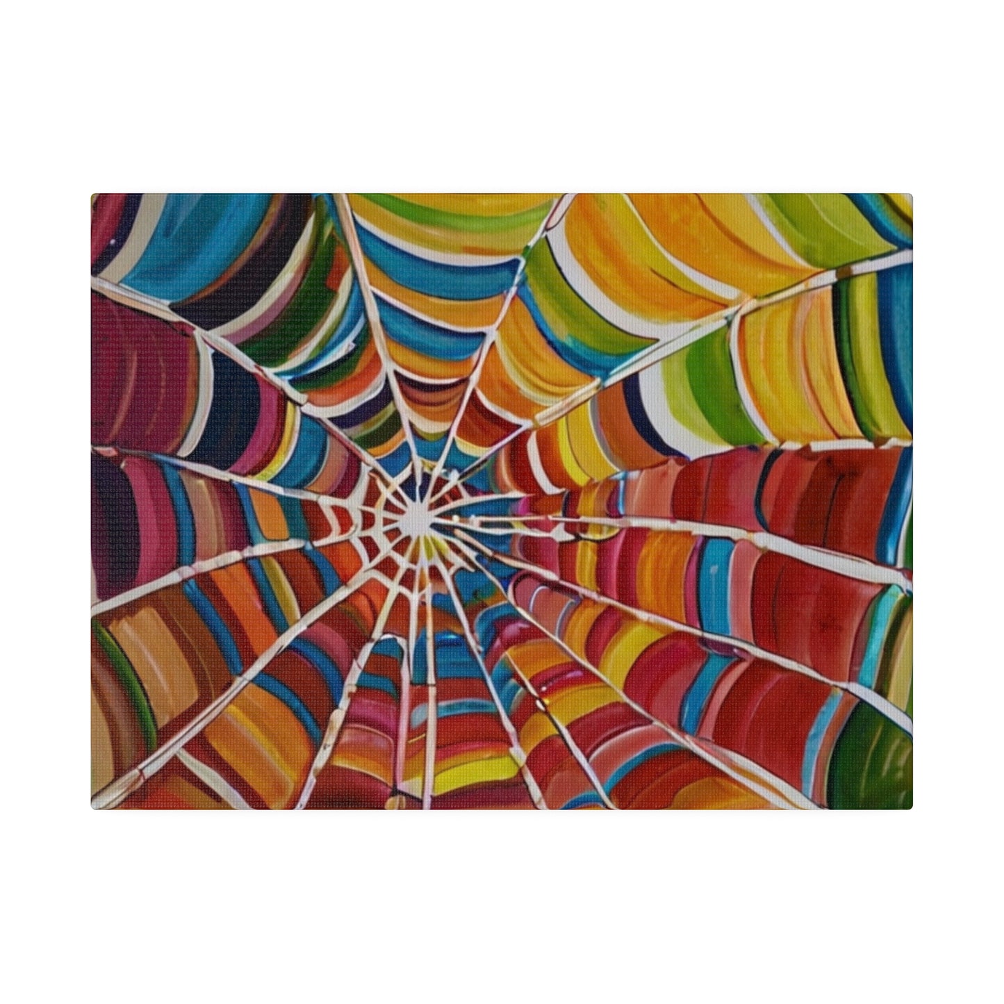 Colourful Vibrant Spiderweb - Matte Canvas, Stretched, 0.75"
