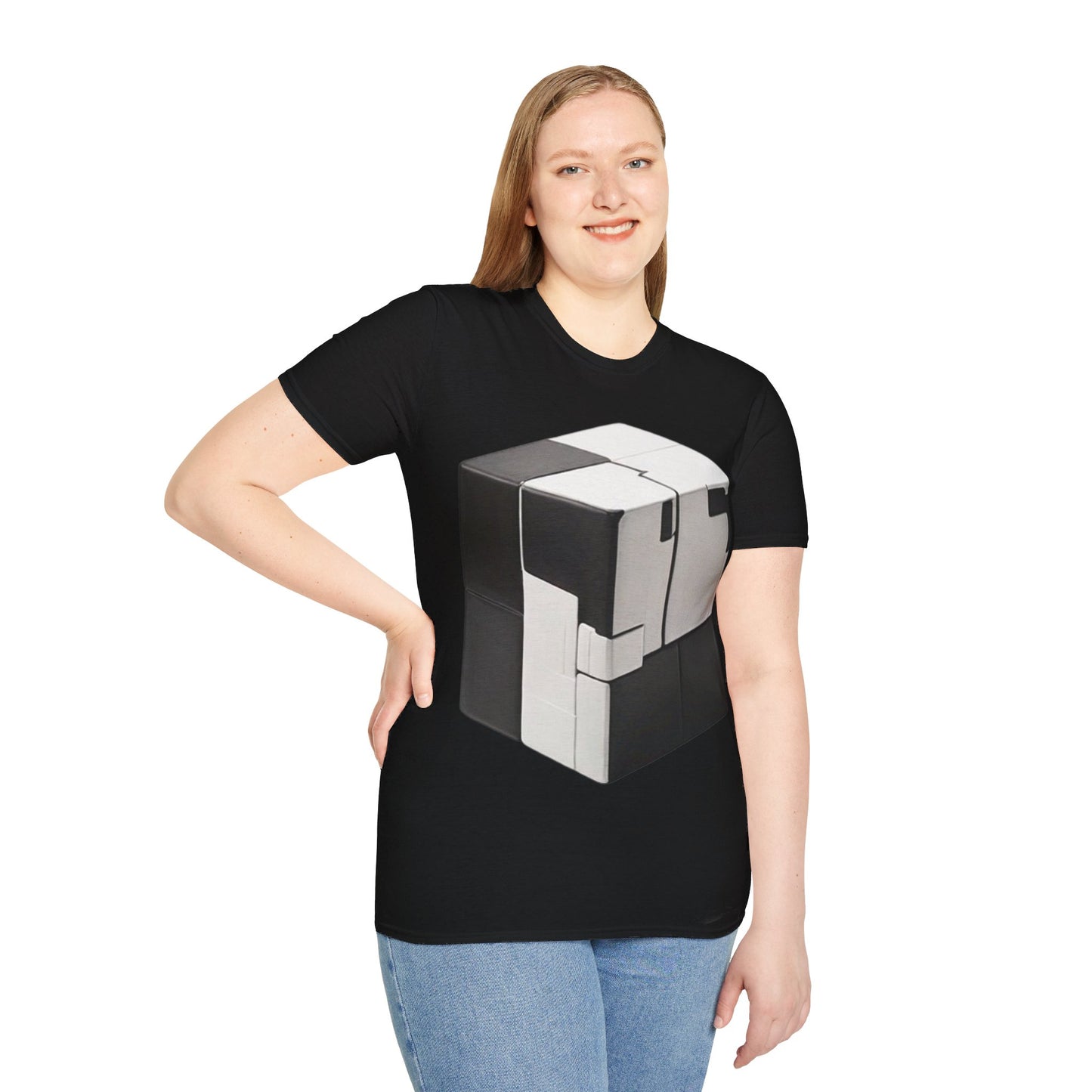 Black and White Cube - Unisex T-Shirt