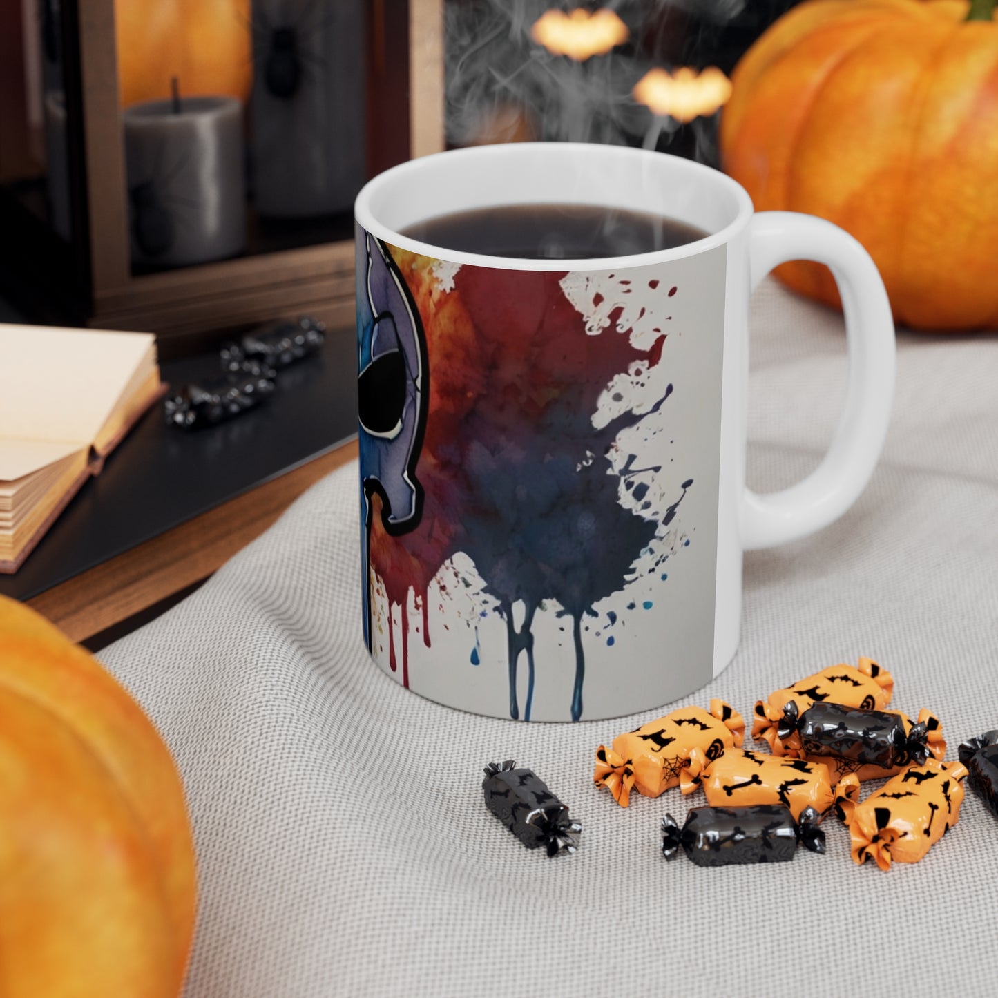 Watercolour Splatter Punisher Logo Symbol Mug - Ceramic Coffee Mug 11oz