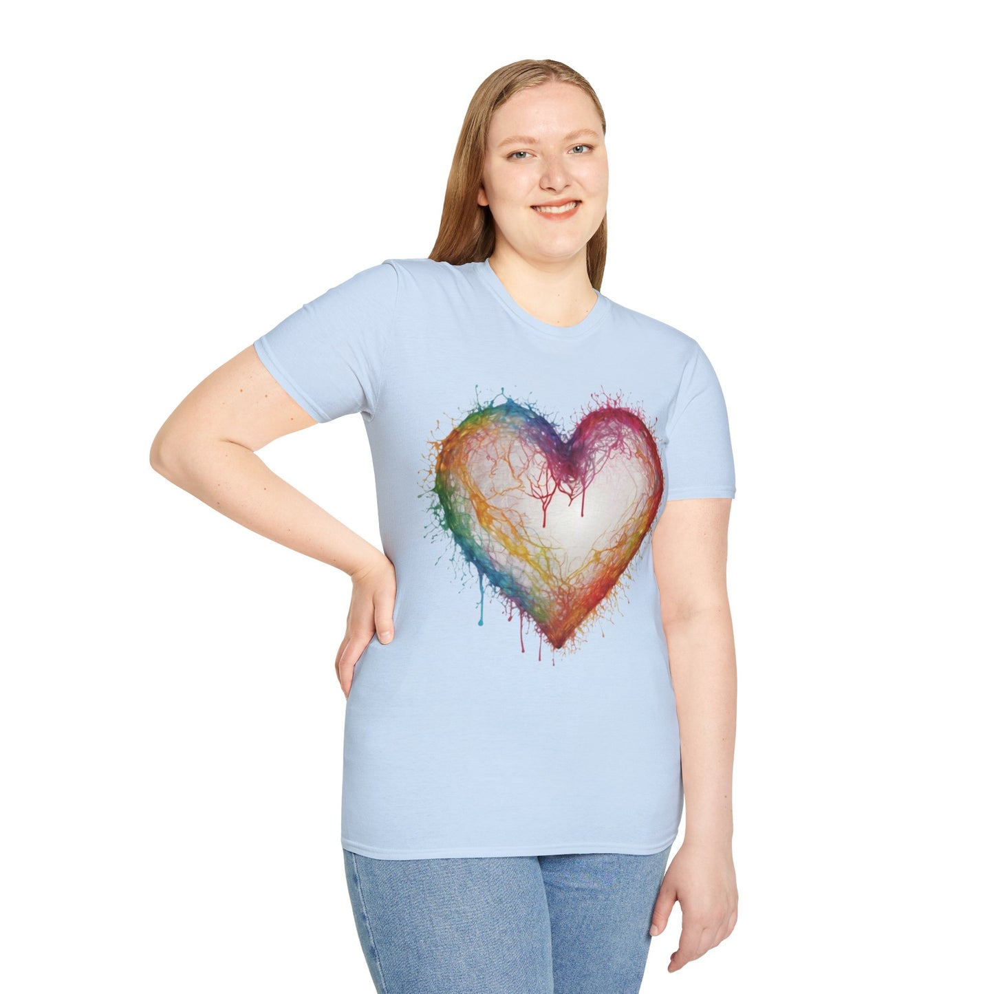 Transparent Colourful Love Heart - Unisex T-Shirt