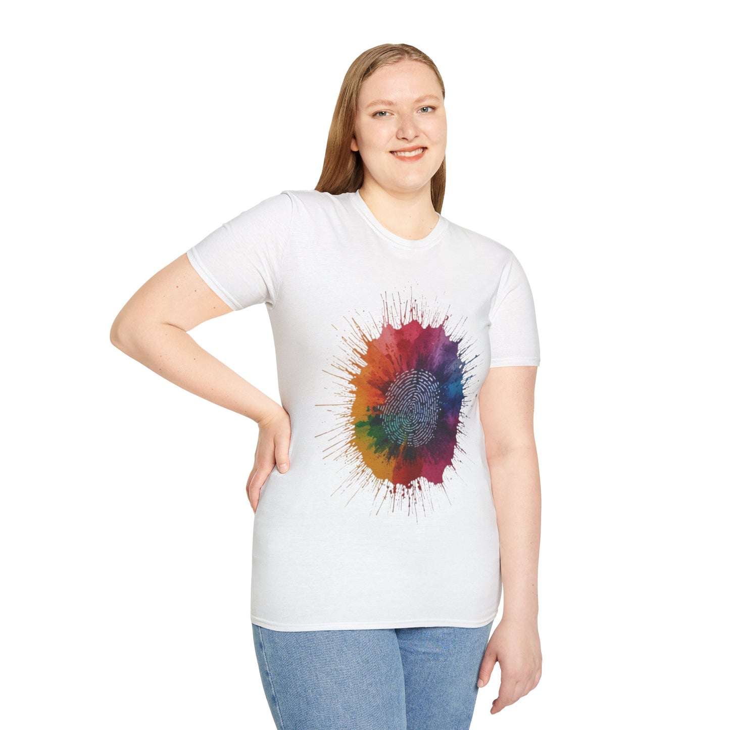 Colourful Messy Fingerprint - Unisex T-Shirt