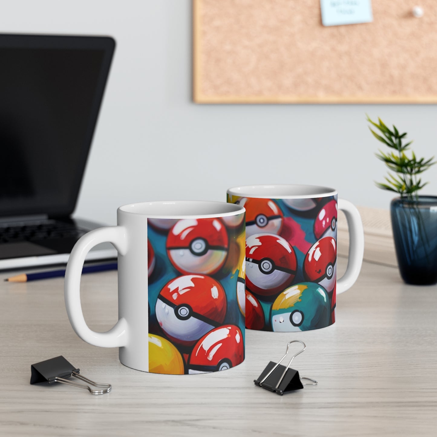 Paint Style Poke-Balls Mug - Ceramic Coffee Mug 11oz