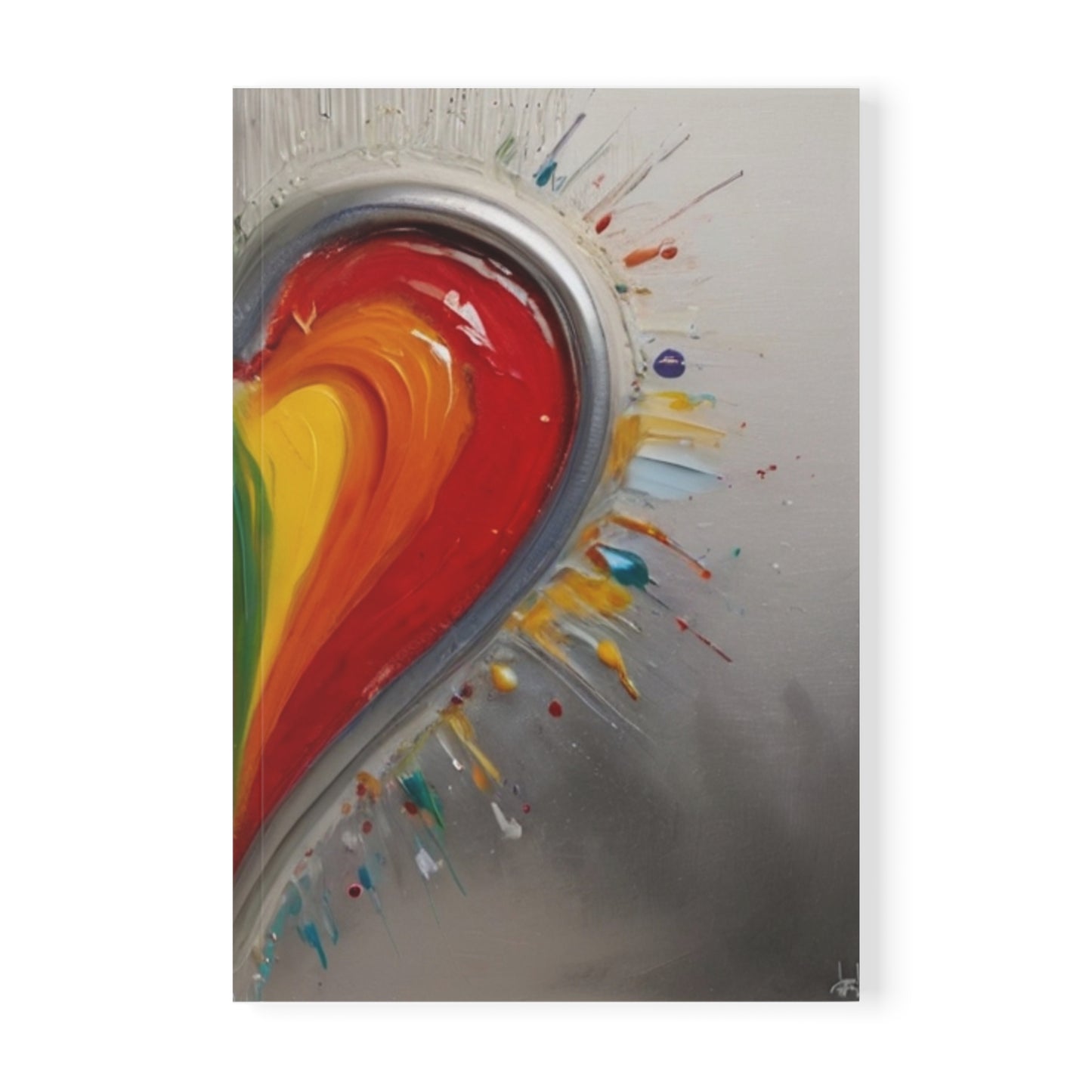 Colourful Silver framed Love Heart - Softcover Notebook, A5