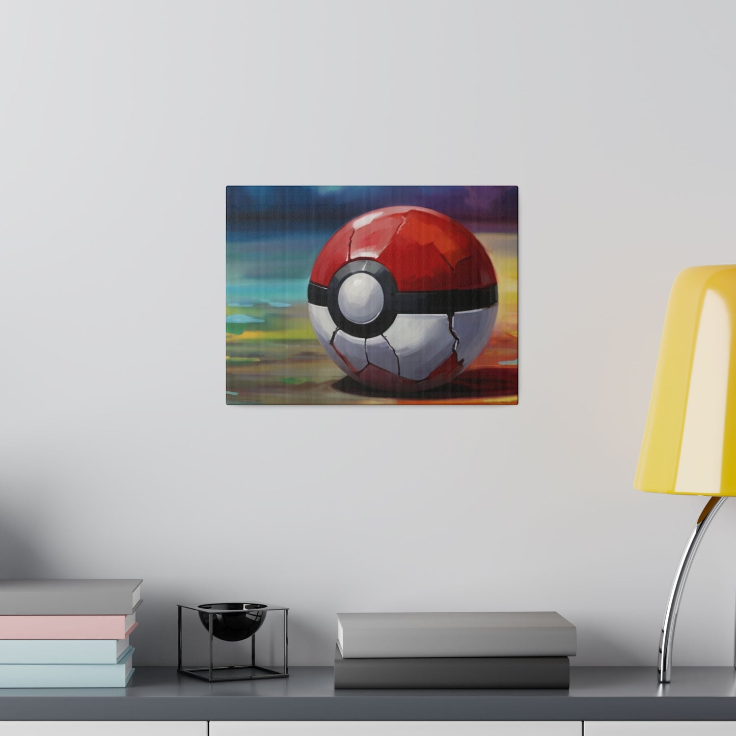 Cracked Poke-Ball - Matte Canvas, Stretched, 0.75"