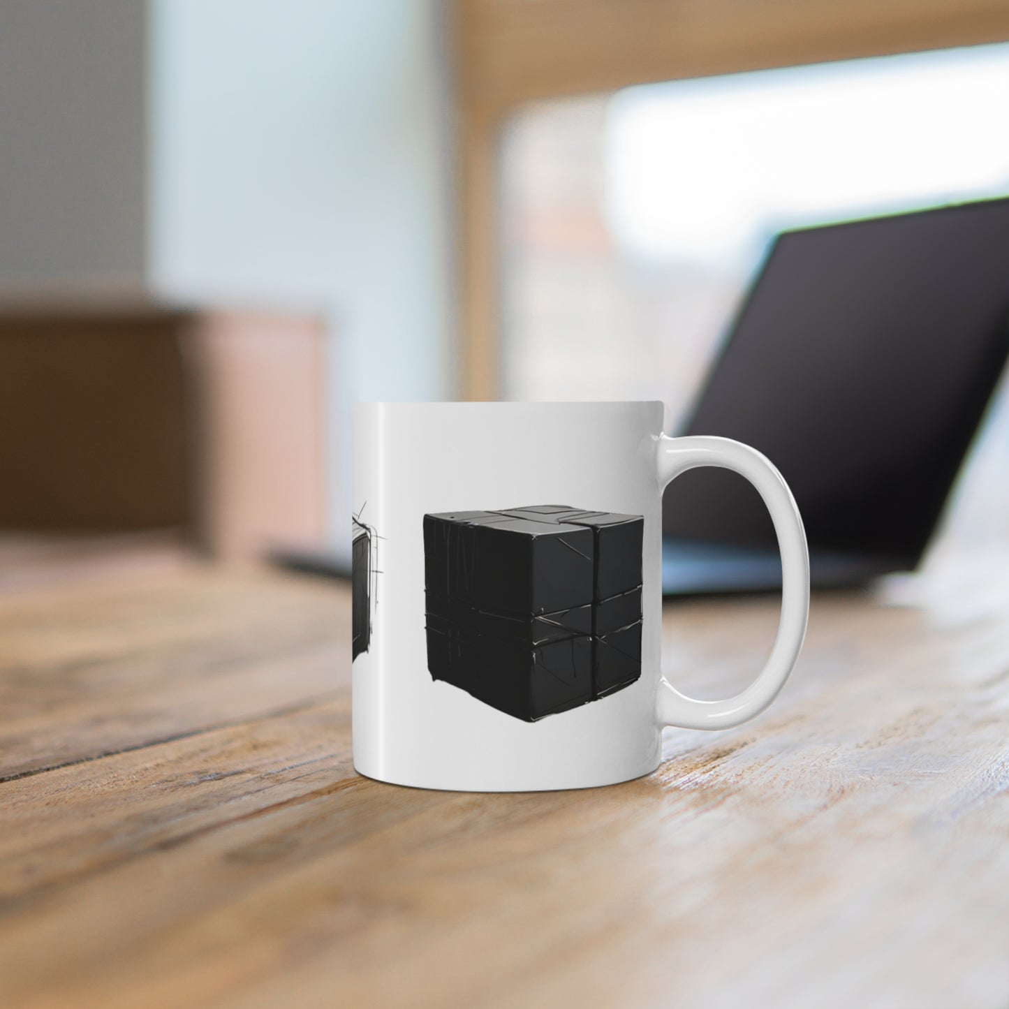 Black Cubes Mug - Ceramic Coffee Mug 11oz