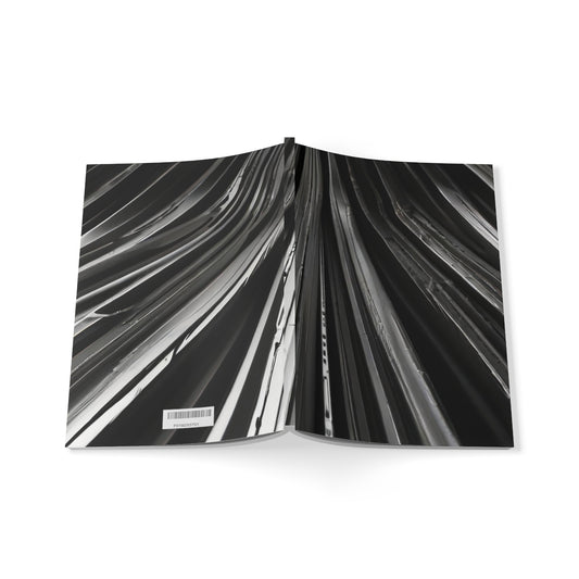 Black and White Lines Art - Softcover Notebook, A5