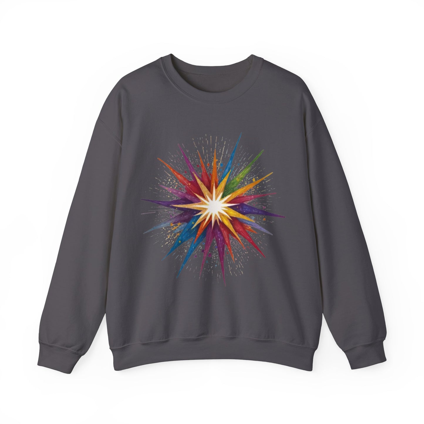 Colourful Exploding Star - Unisex Crewneck Sweatshirt