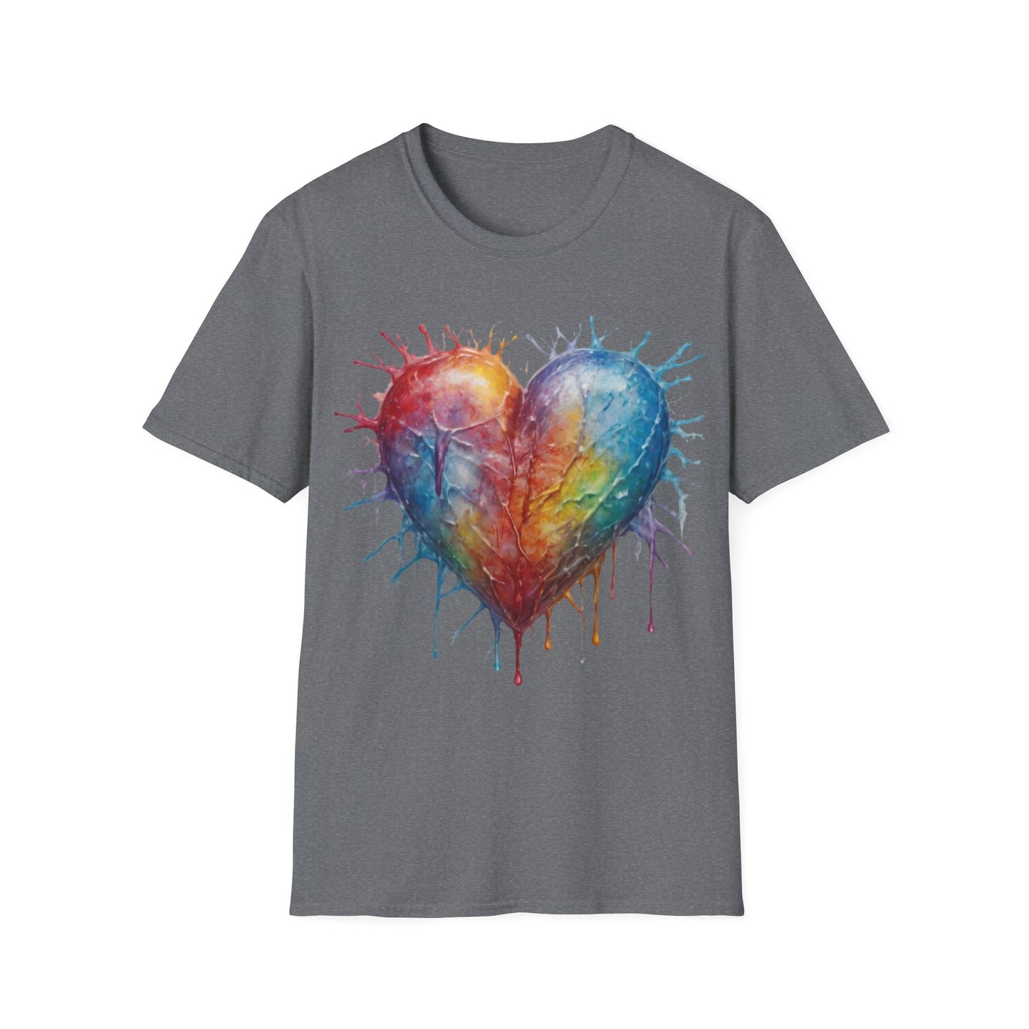 Colourful Messy Frozen Love Heart - Unisex T-Shirt