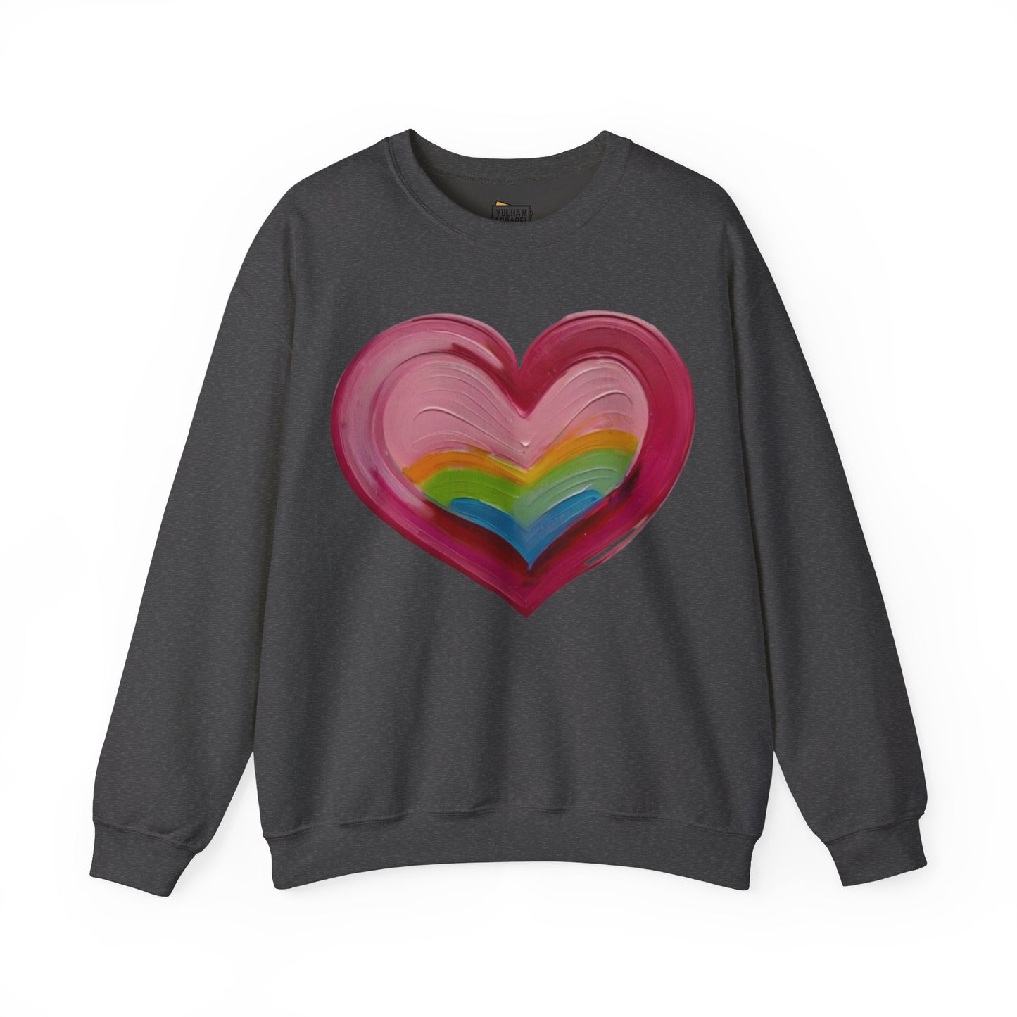 Pink Painted Love Heart - Unisex Crewneck Sweatshirt