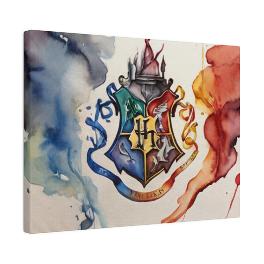 Watercolour Hogwarts Crescent Painting - Matte Canvas, Stretched, 0.75"