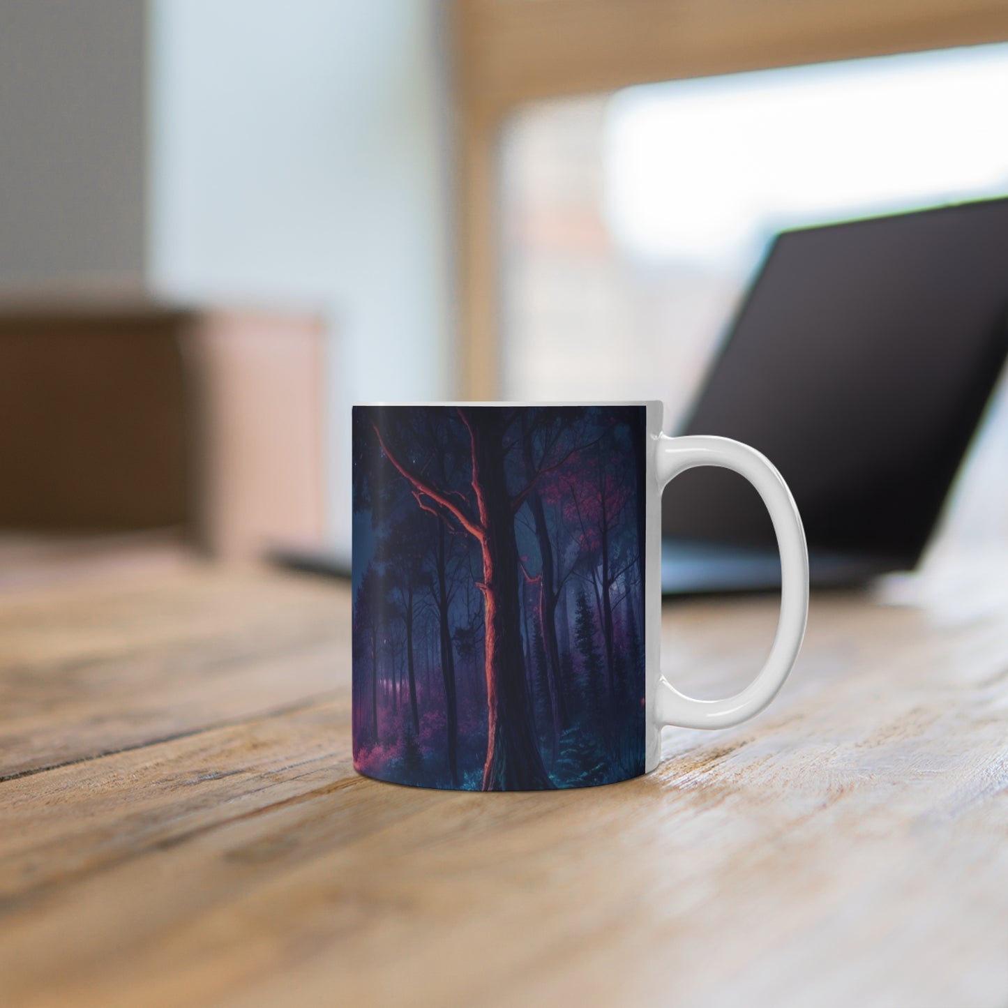 Lightning Bolts in Forest Mug - Ceramic Coffee Mug 11oz