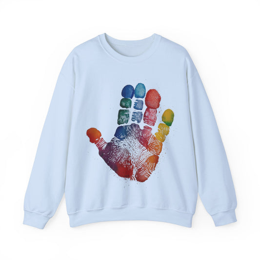 Colourful Handprint - Unisex Crewneck Sweatshirt