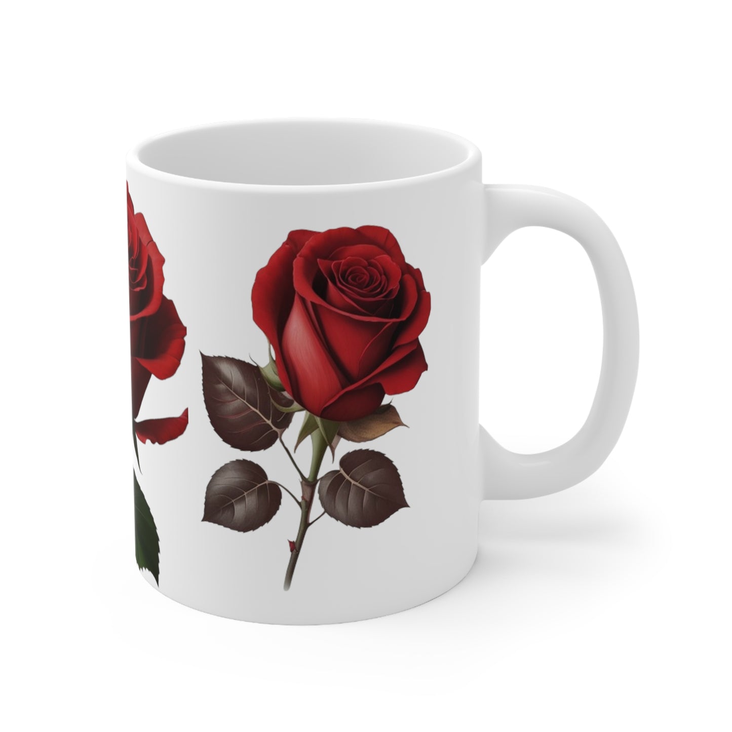 Red Roses Mug - Ceramic Coffee Mug 11oz