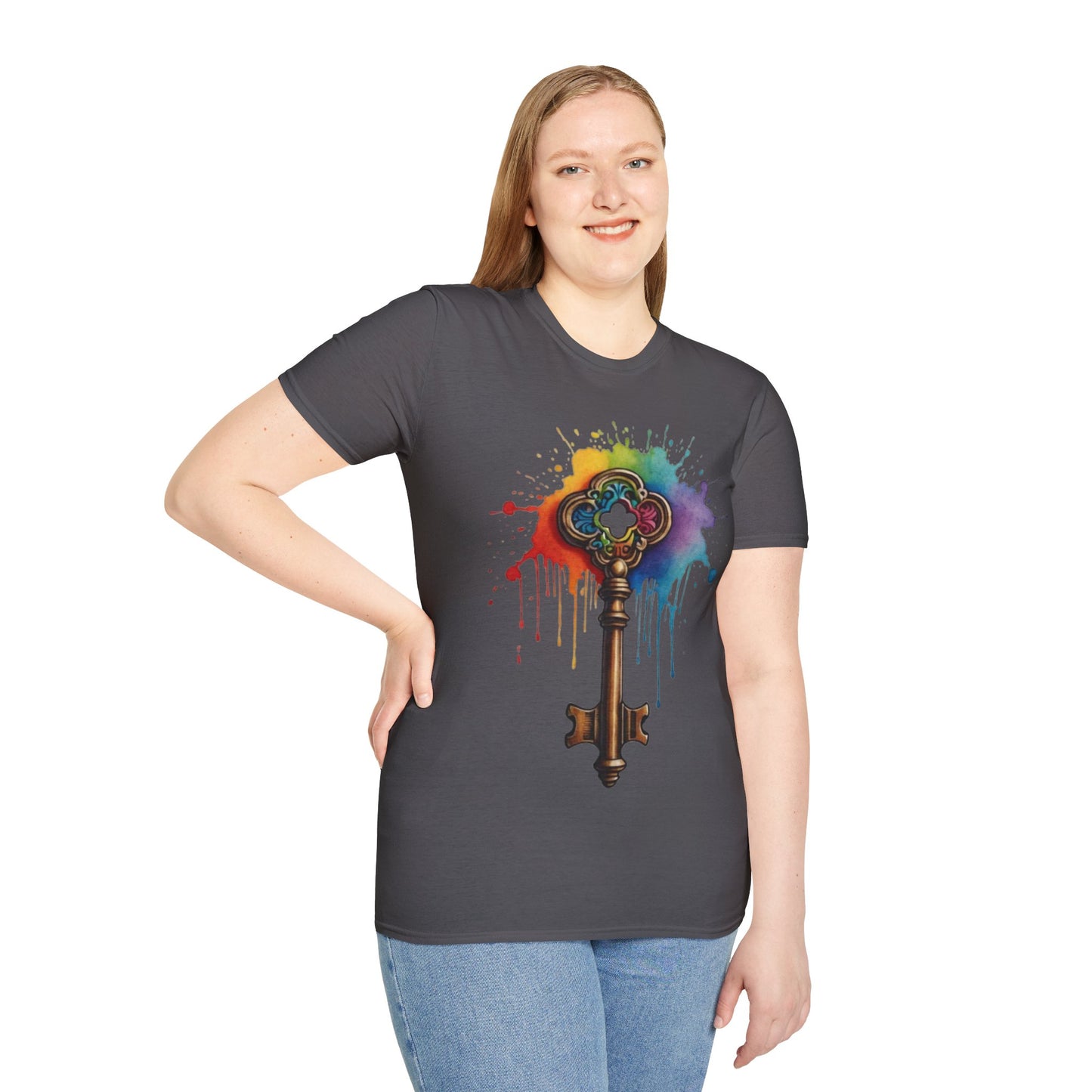 Colourful Messy Skeleton Key - Unisex T-Shirt