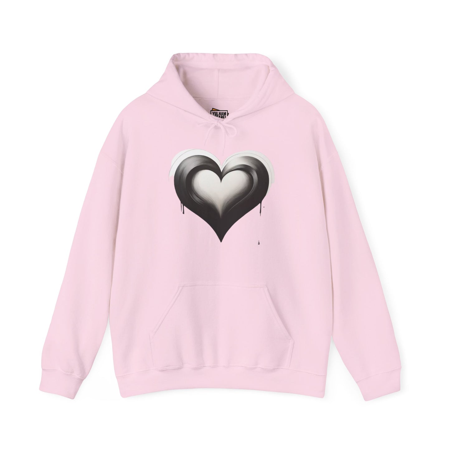 Black and White Heart - Unisex Hooded Sweatshirt