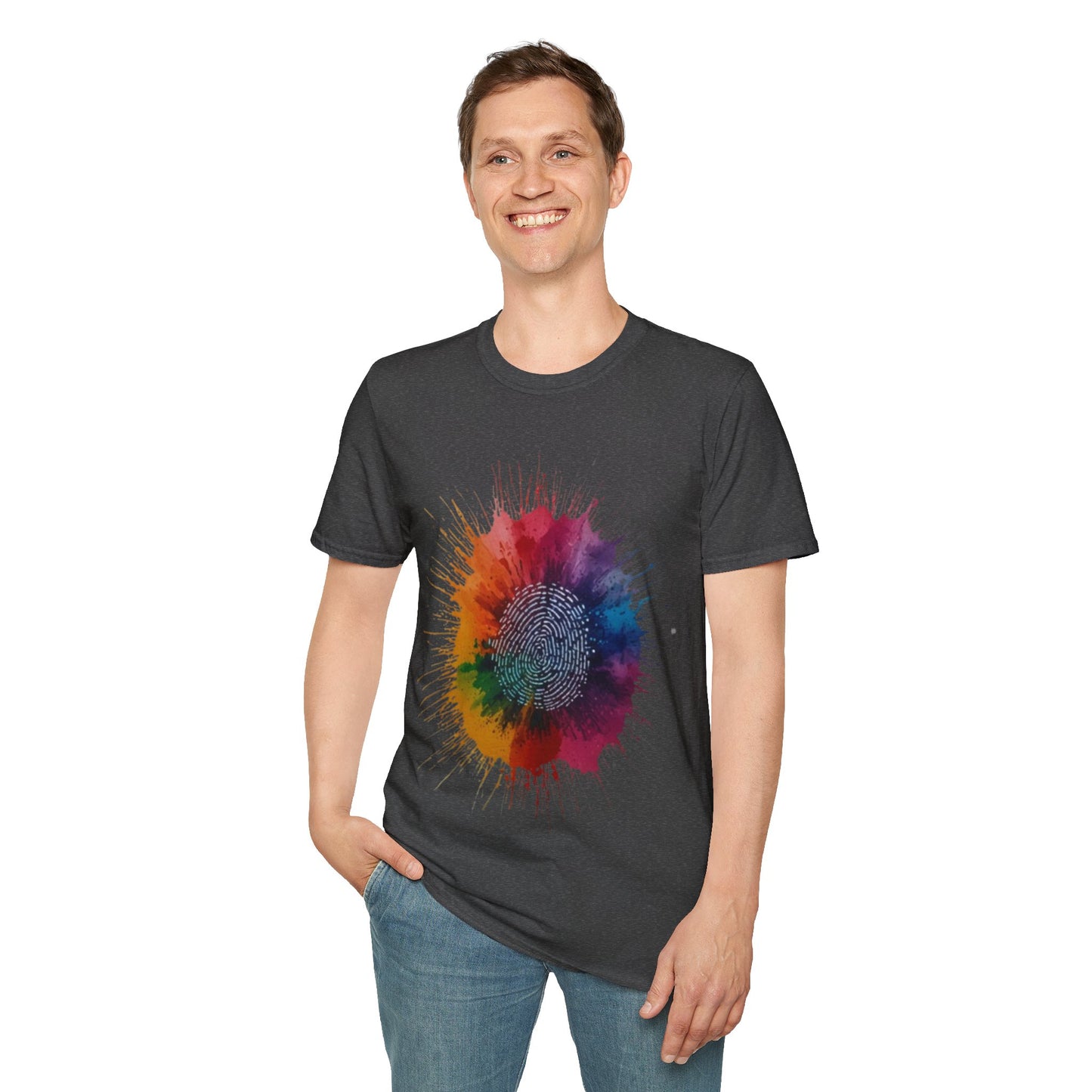 Colourful Messy Fingerprint - Unisex T-Shirt