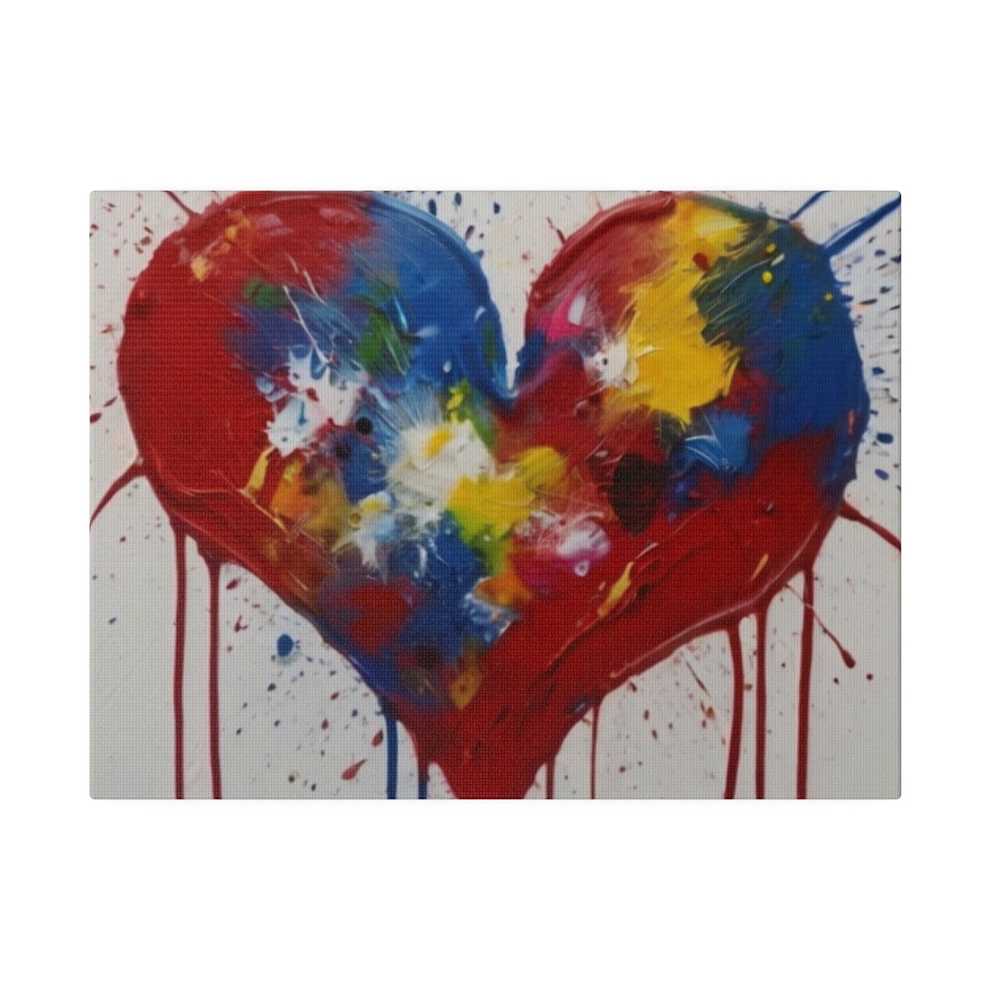 Messy Painted Love Heart - Matte Canvas, Stretched, 0.75"