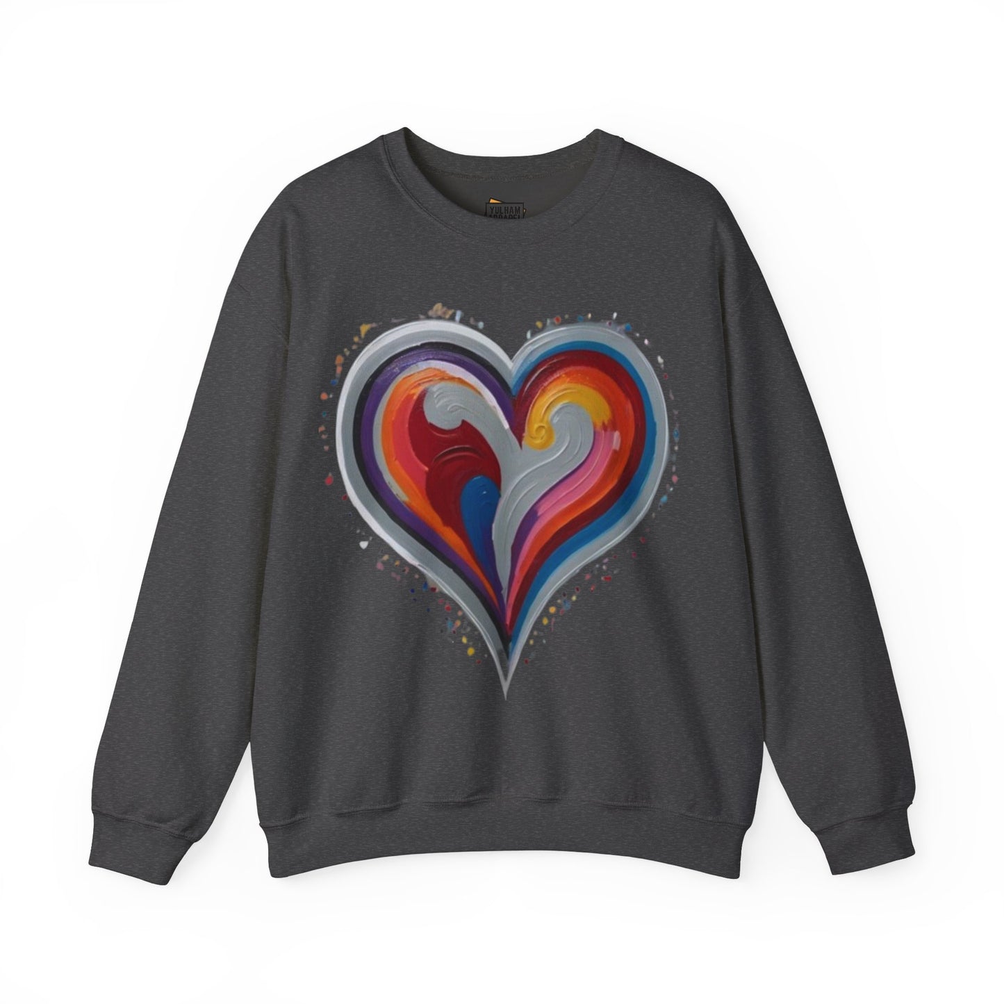 Colourful Grey Love Heart - Unisex Crewneck Sweatshirt