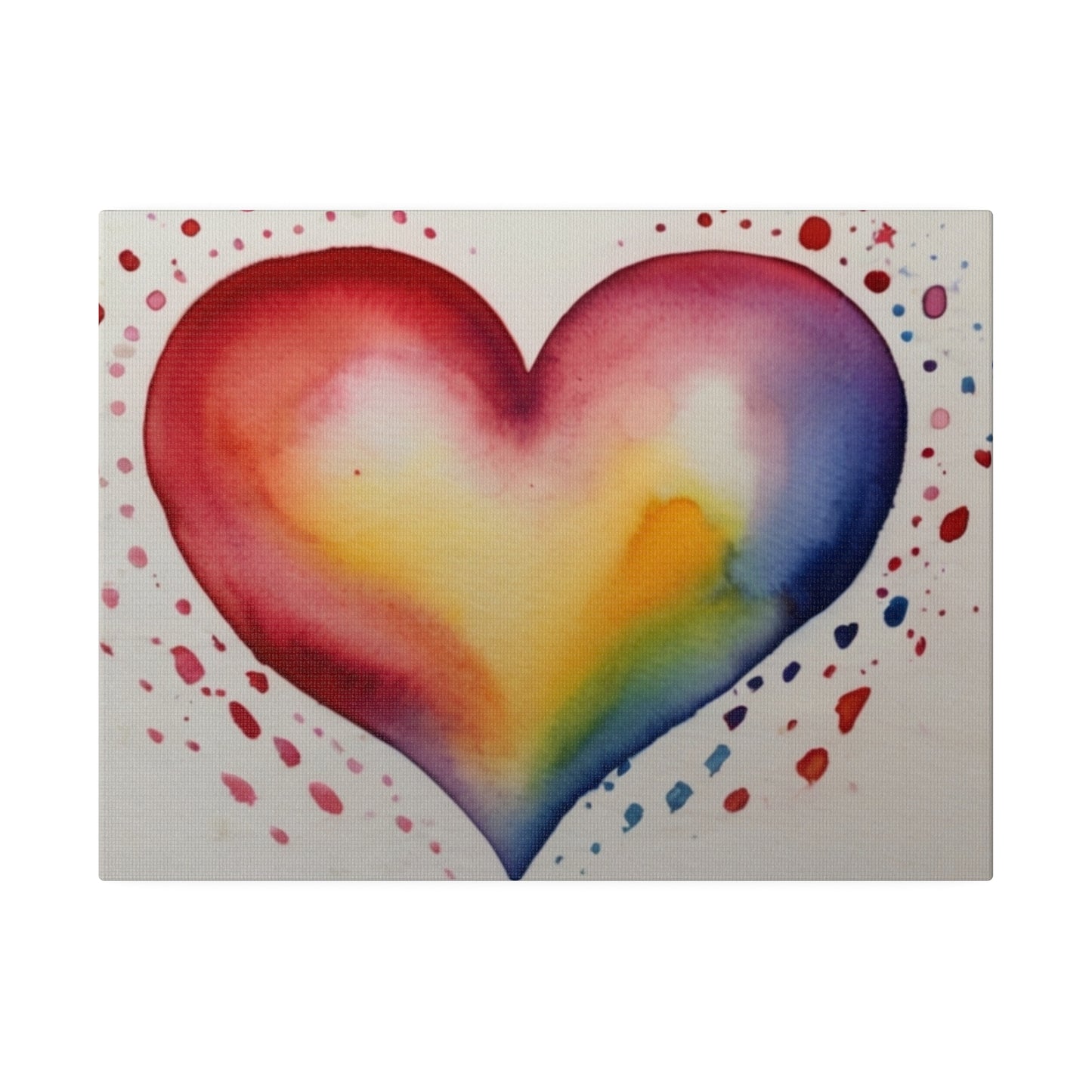 Watercolour Love Heart - Matte Canvas, Stretched, 0.75"