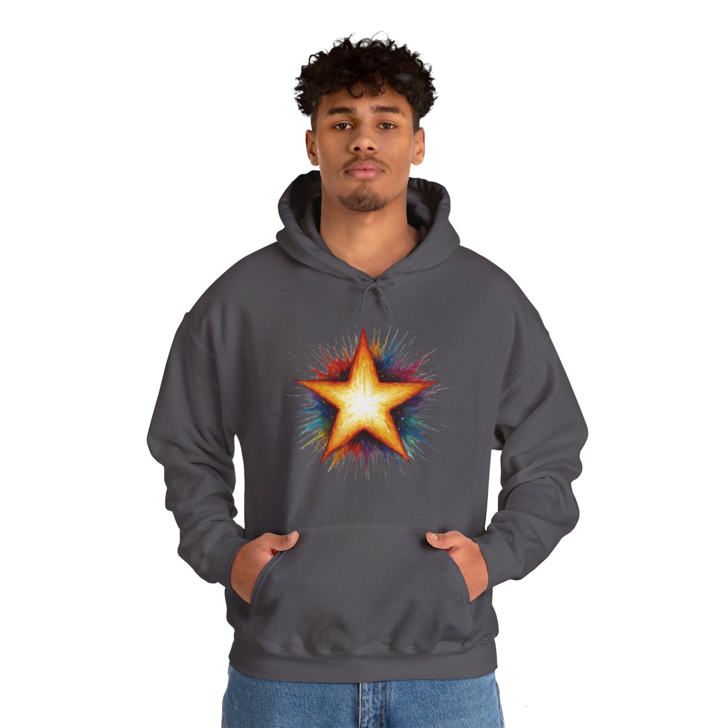 Burning Golden Star - Unisex Hooded Sweatshirt