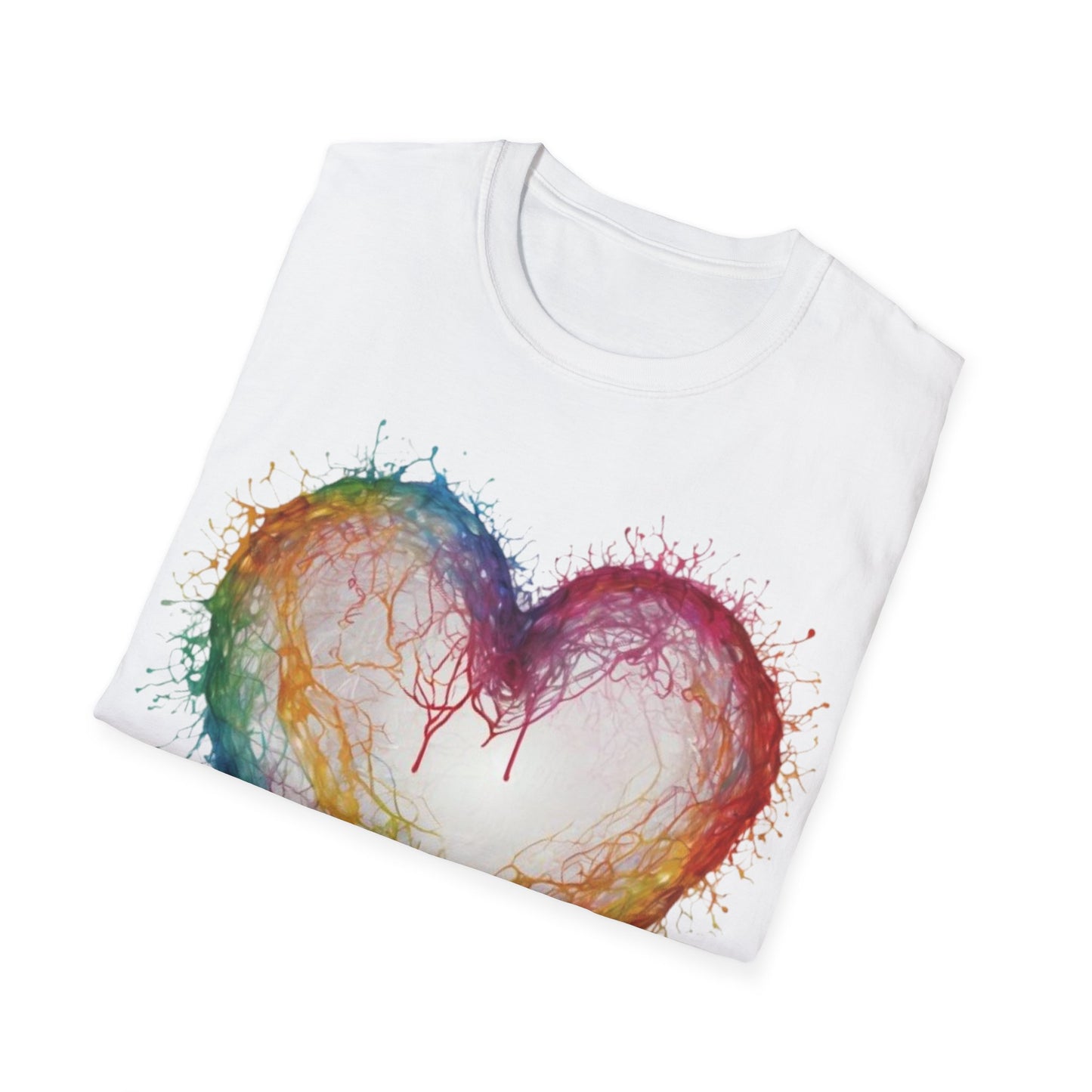 Transparent Colourful Love Heart - Unisex T-Shirt