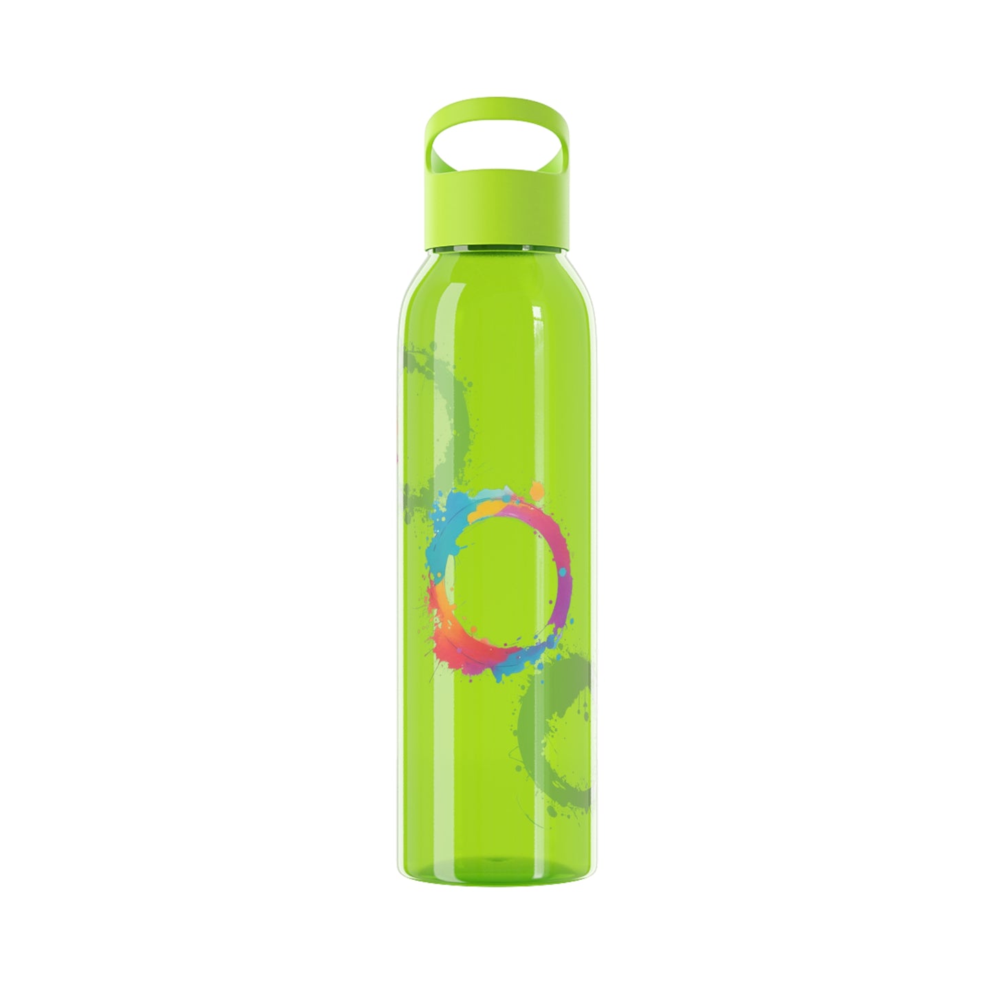 Colourful Circles Paint Art - Sky Water Bottle