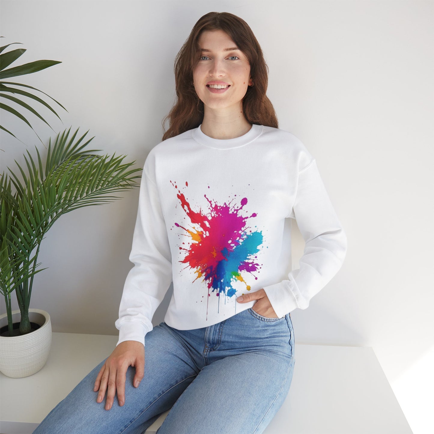 Colourful Splatter Art - Unisex Crewneck Sweatshirt