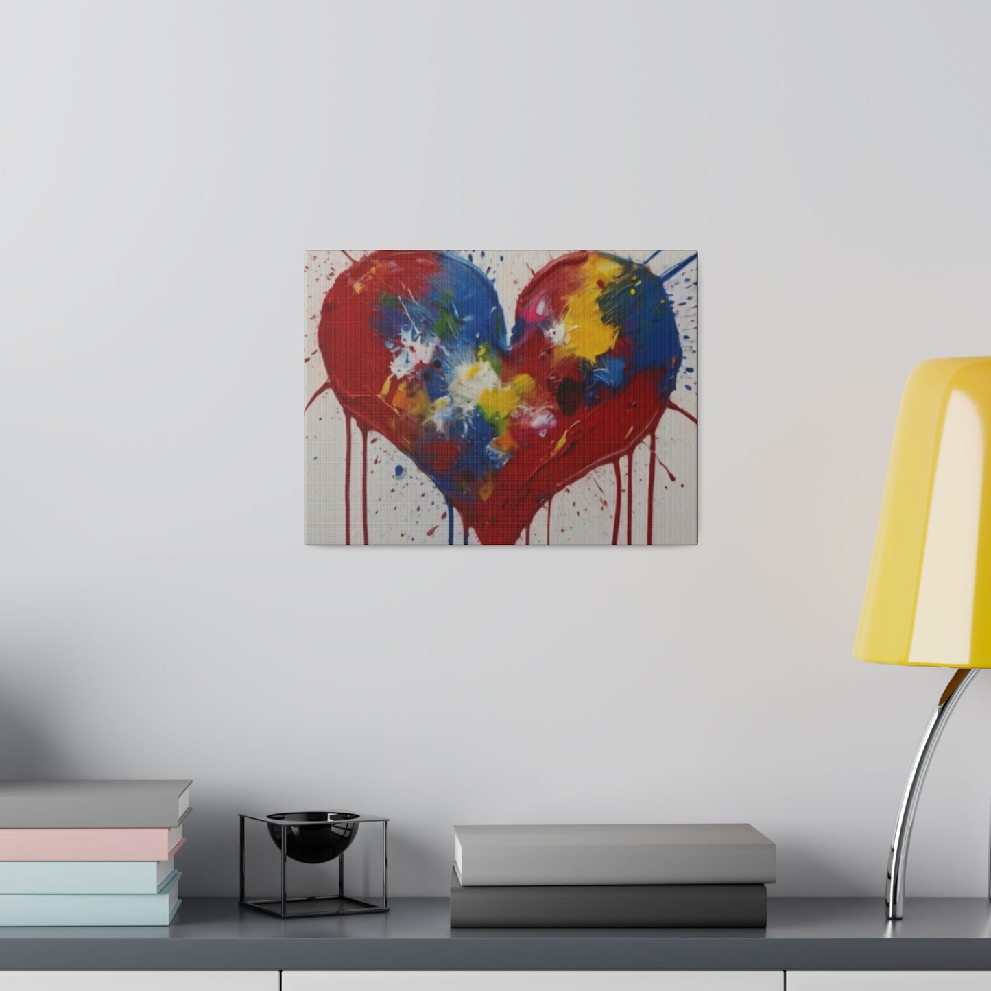 Messy Painted Love Heart - Matte Canvas, Stretched, 0.75"