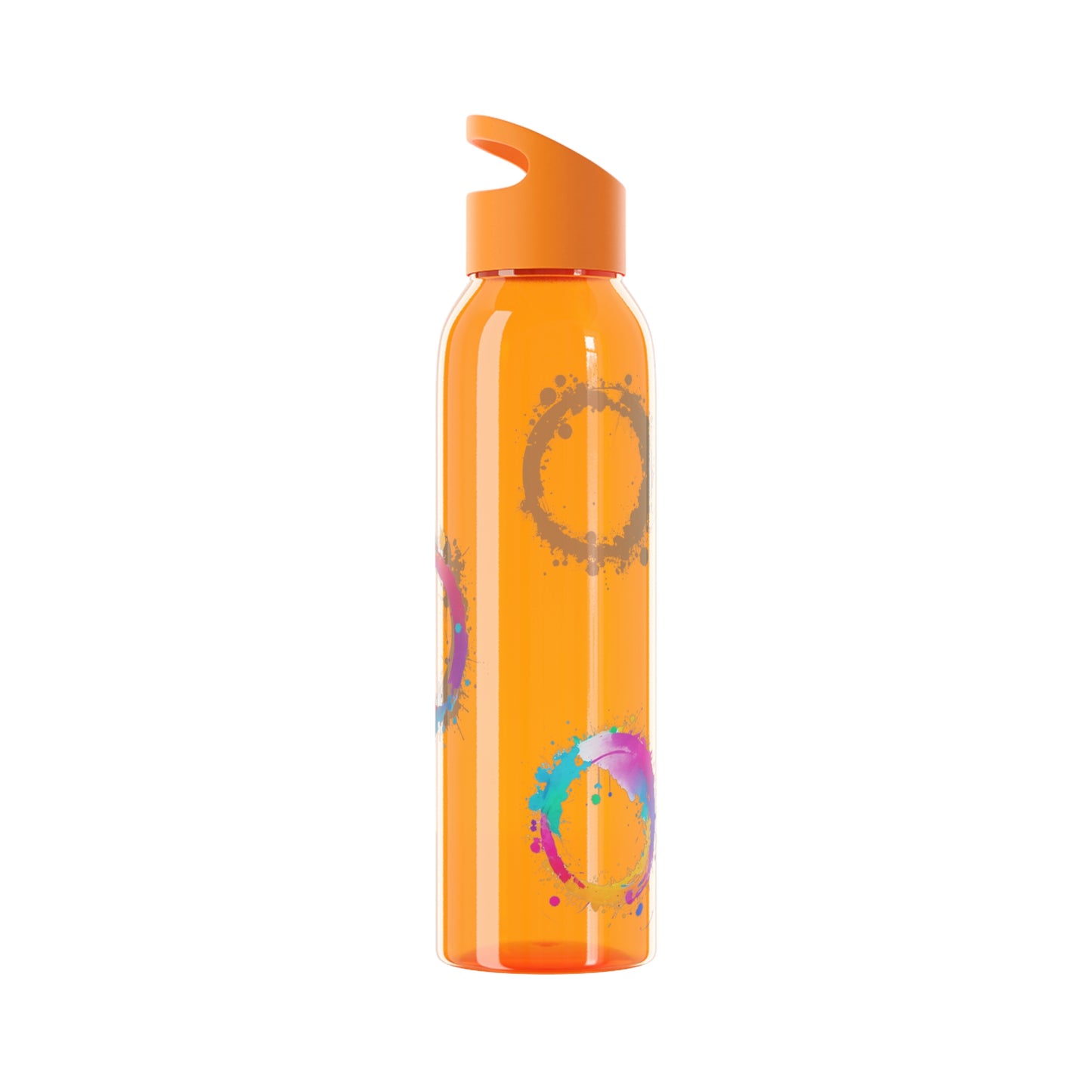 Colourful Circles Paint Art - Sky Water Bottle