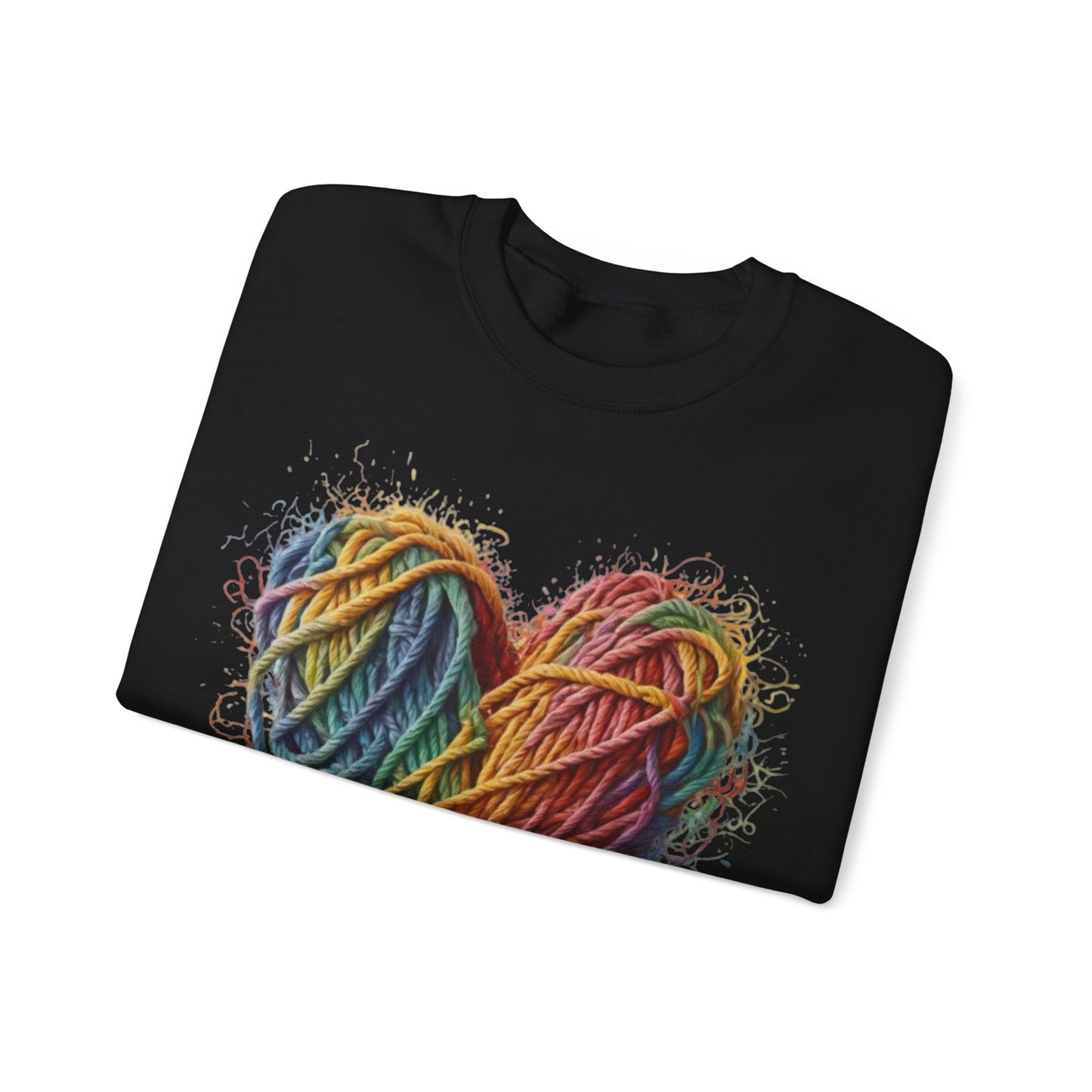 Multicoloured Ropes Love Heart - Unisex Crewneck Sweatshirt