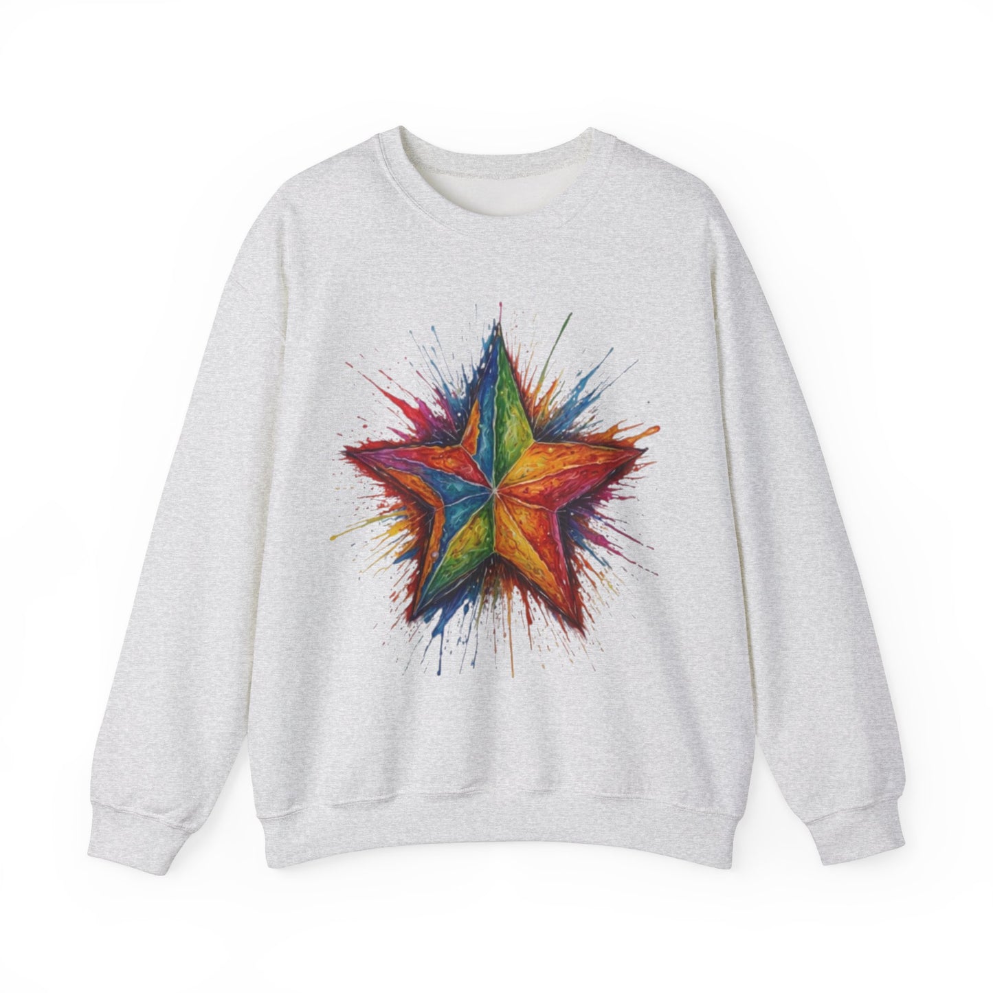 Burning Multicoloured Star - Unisex Crewneck Sweatshirt